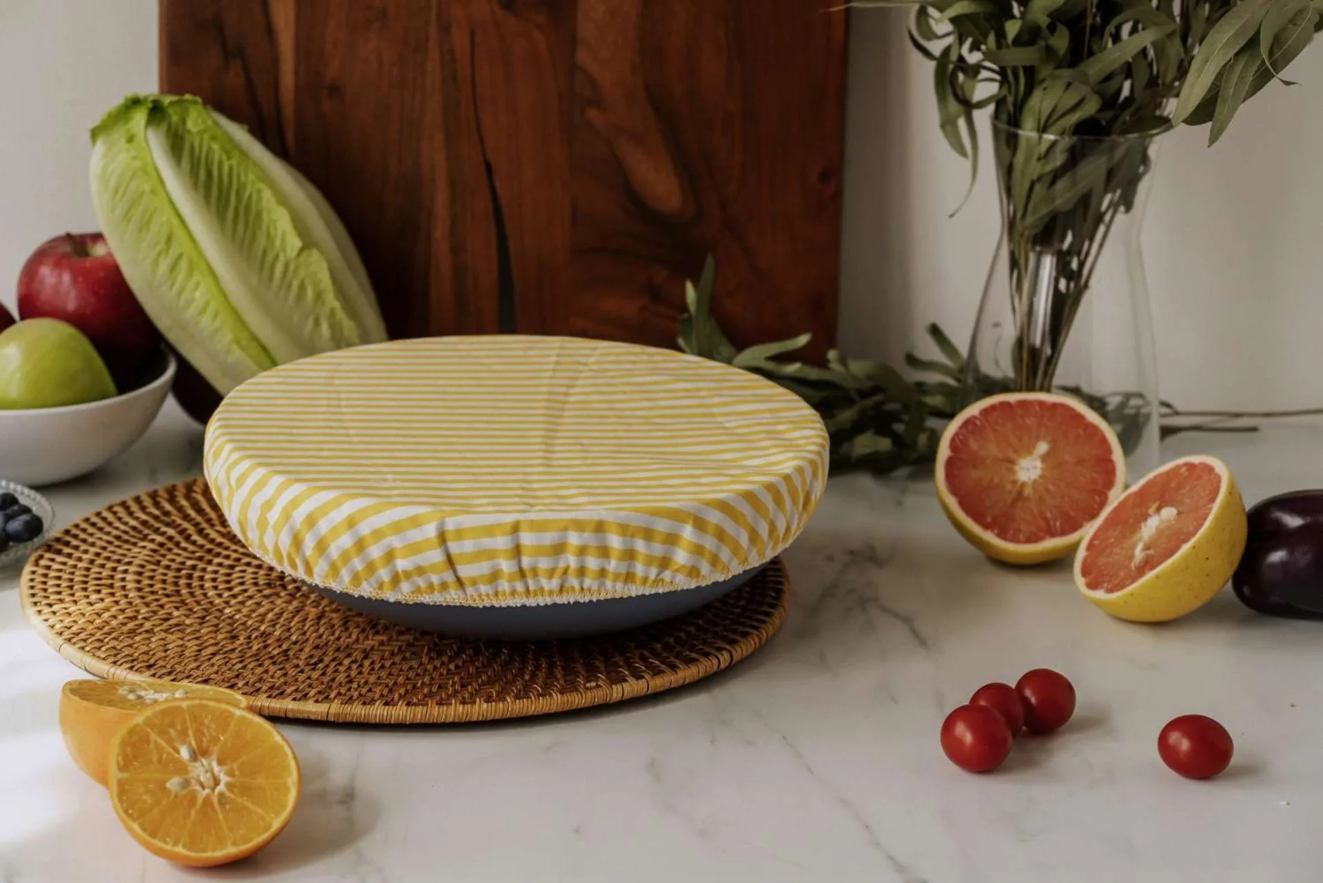 Nuts Innovations Schüsselabdeckung Textil XL Streifen und Punkte