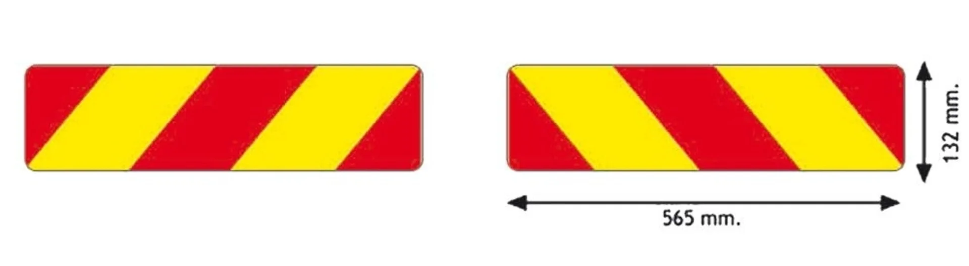 2 Folien für Zugfahrzeuge selbstkl./reflekt. 565 x 132 mm, homologiert ECE 70.01