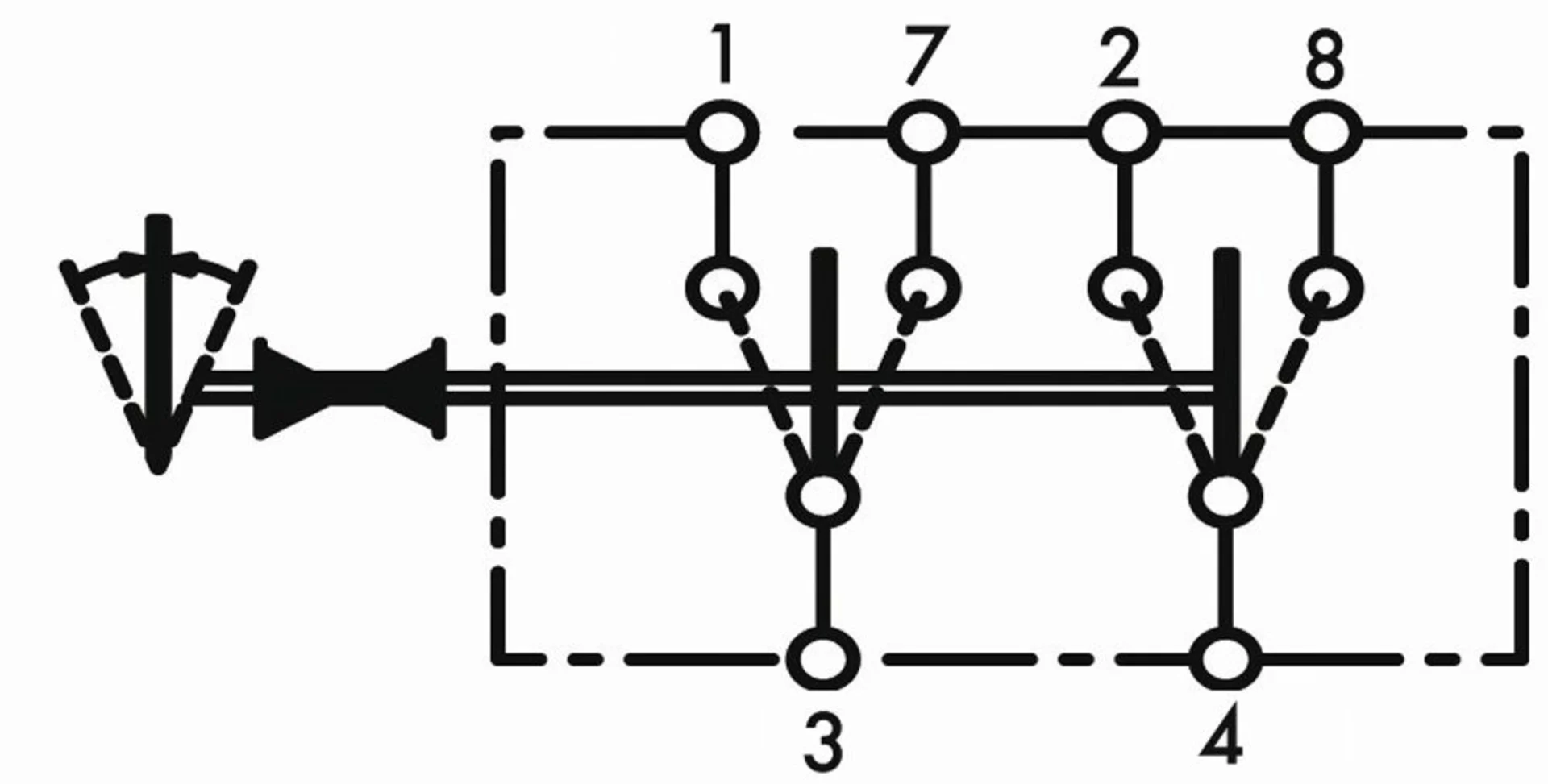 APEM - Wippschalter 2x 1 > 0 < 2 2x 1 > 0 < 2, IP68, Einbauloch 37 x 21 mm, Steckan.