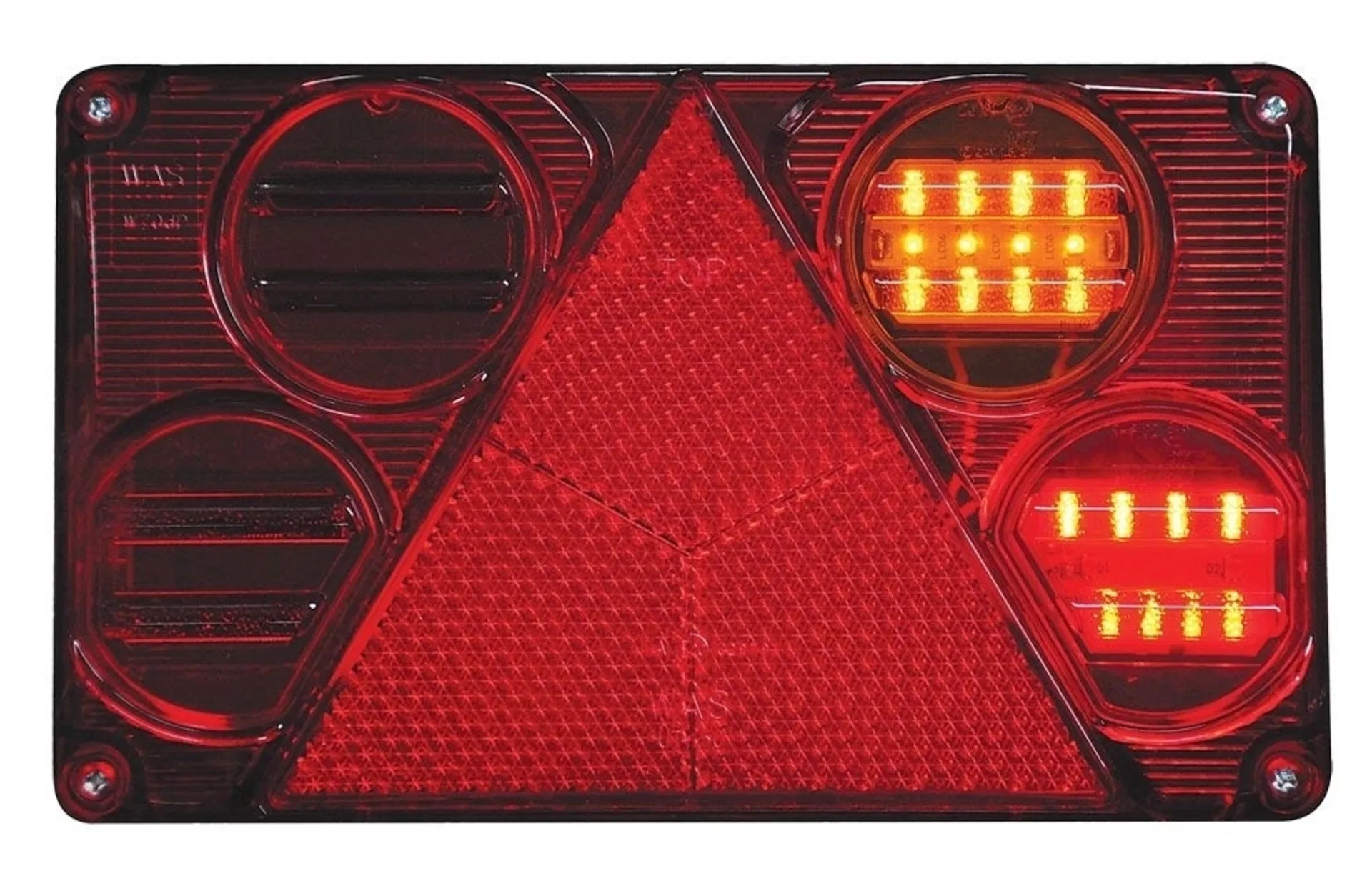 WAS - LED-Schlussleuchte 12/24 V rechts 232 x 142 x 60 mm, mit KZL seitlich