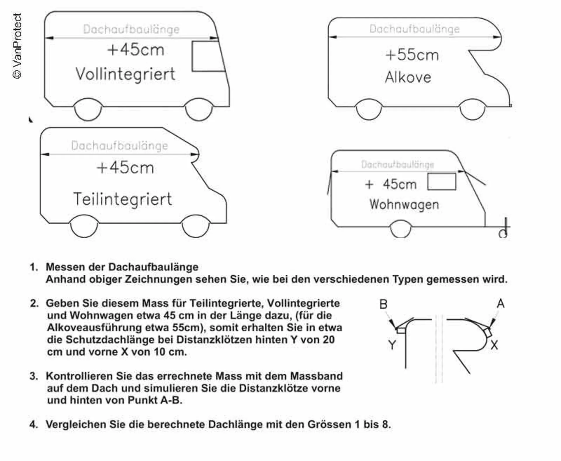 VANprotect Caravan Schutzdach für 766-805cm Länge