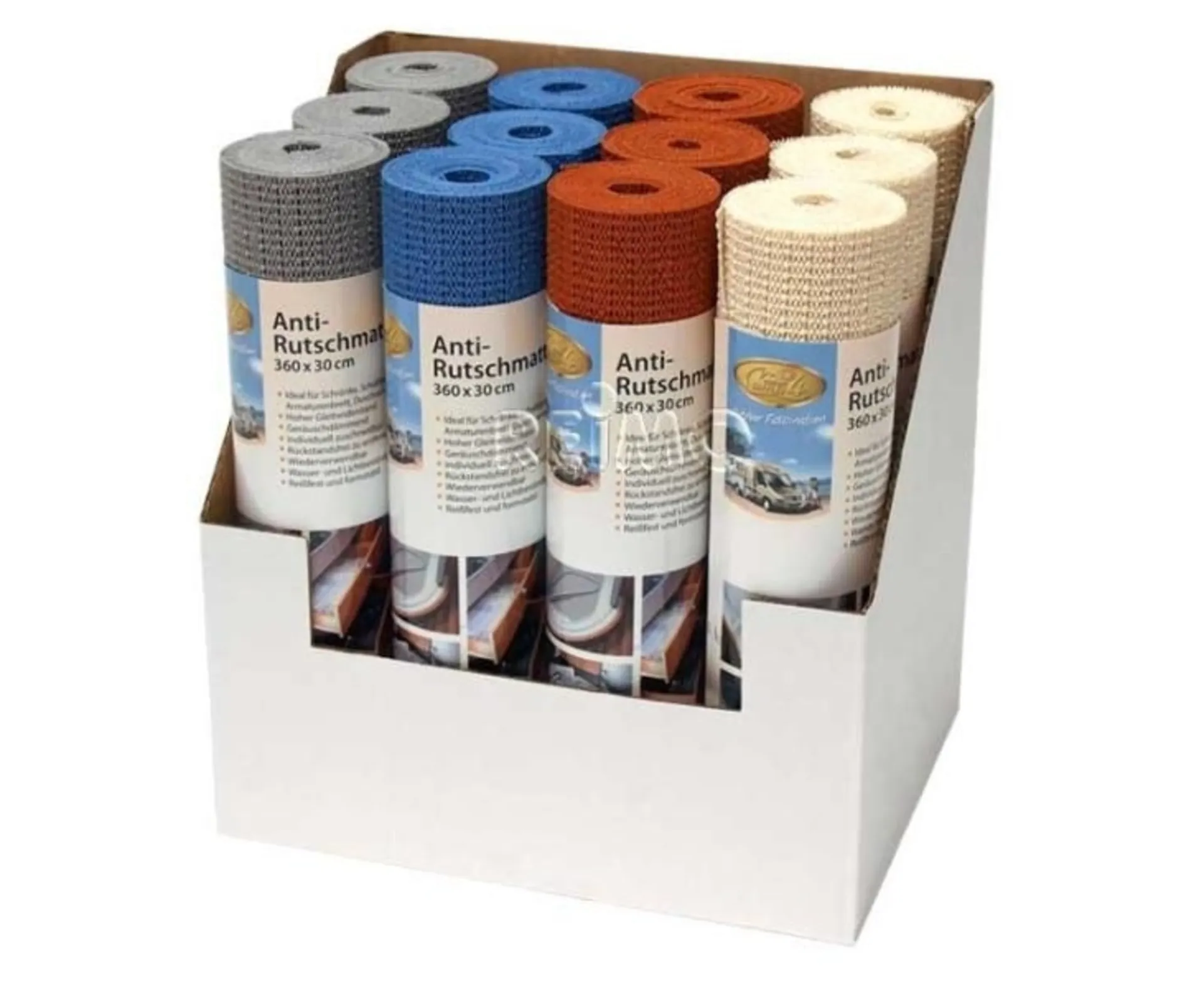 Set de tapis antidérapants - 12 pièces en 4 couleurs, lavables (30x360cm)