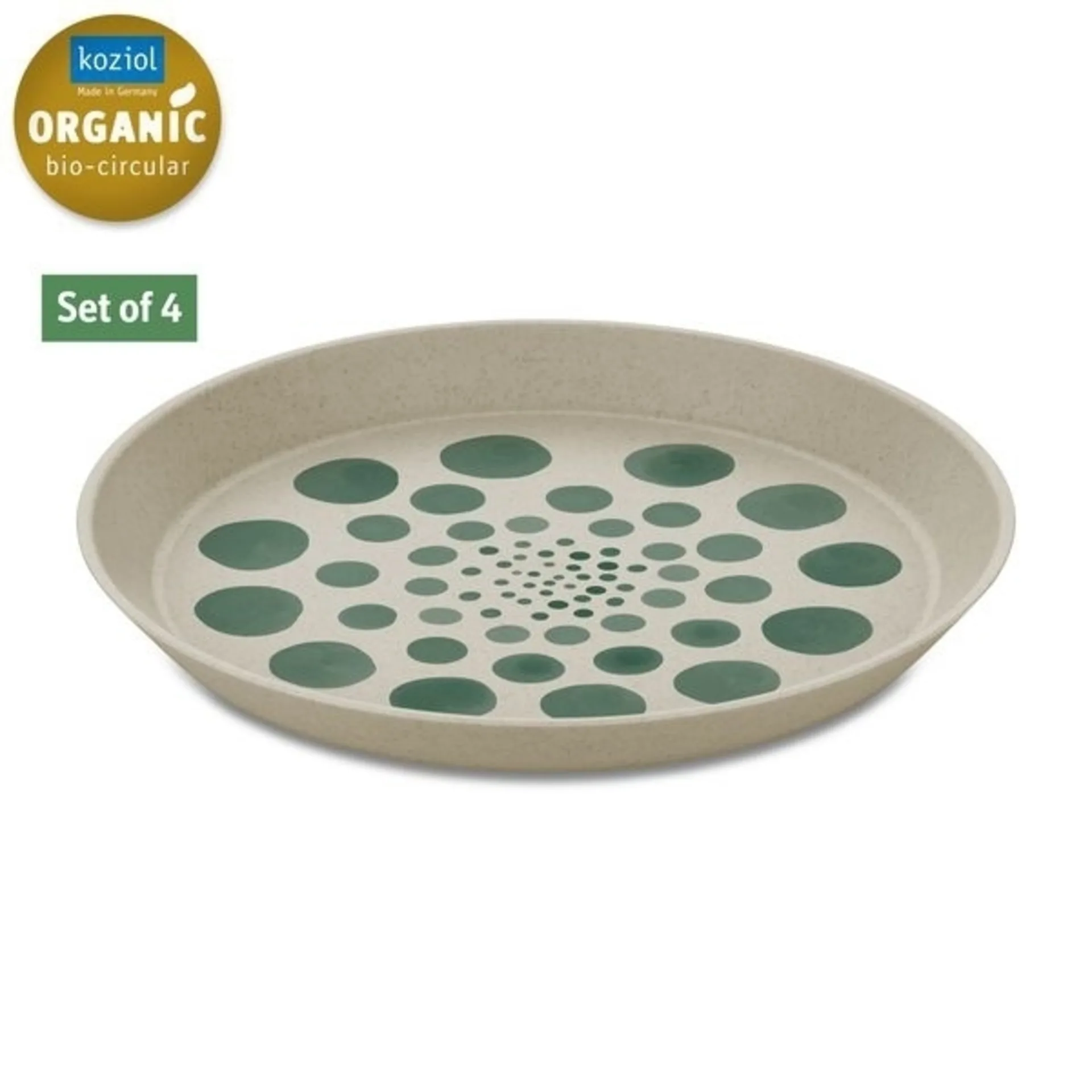 Koziol Connect Plate kleiner Teller Set 4 teilig 205 mm monstera dots