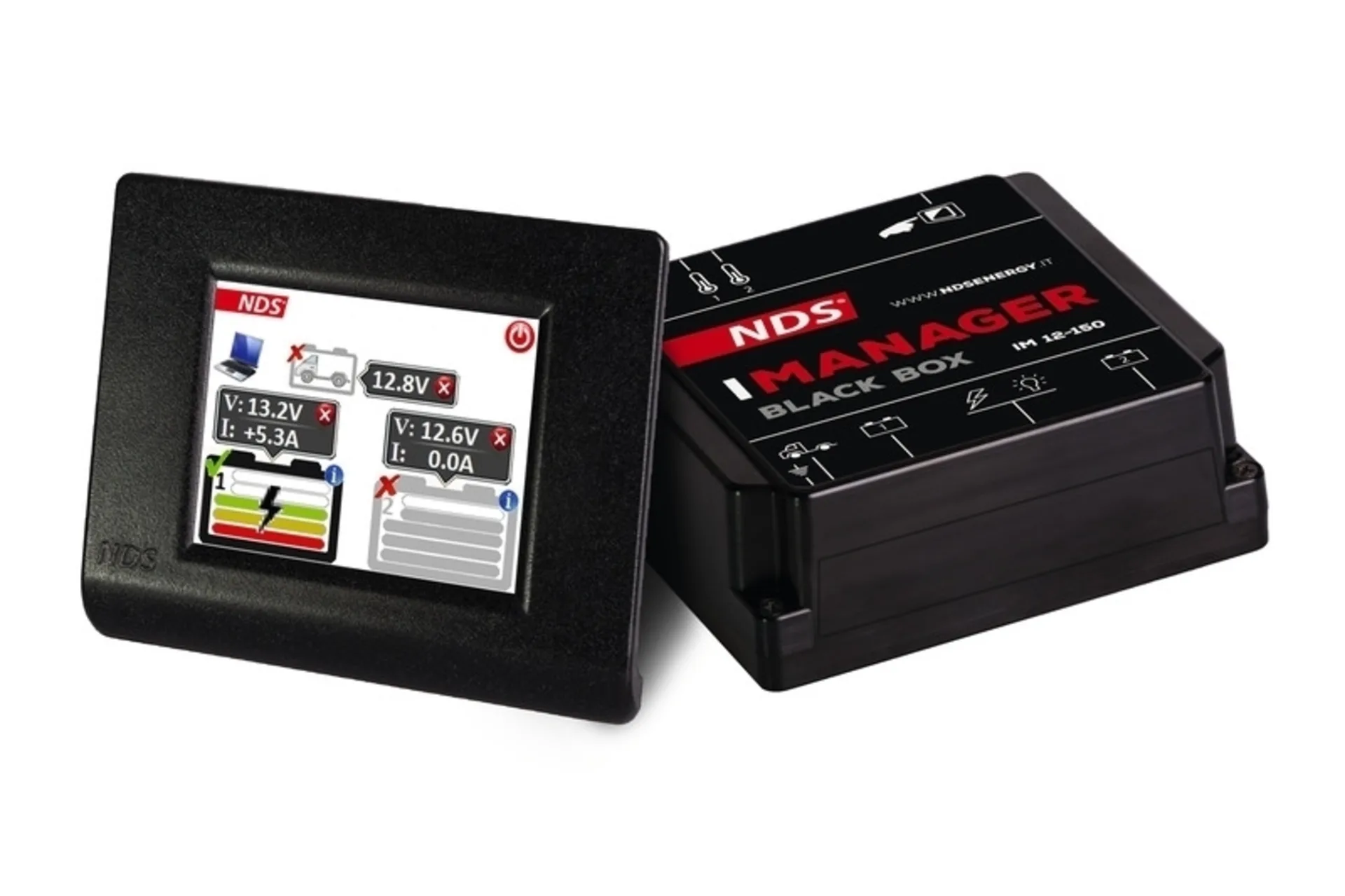 Gestion de batterie à écran tactile pour 12V/150A - Connecte facilement et en toute sécurité des batteries de différentes technologies et intensités Gestion de batterie à écran tactile pour 12V/150A - Connecte facilement et en toute sécurité des batteries de différentes technologies et intensités