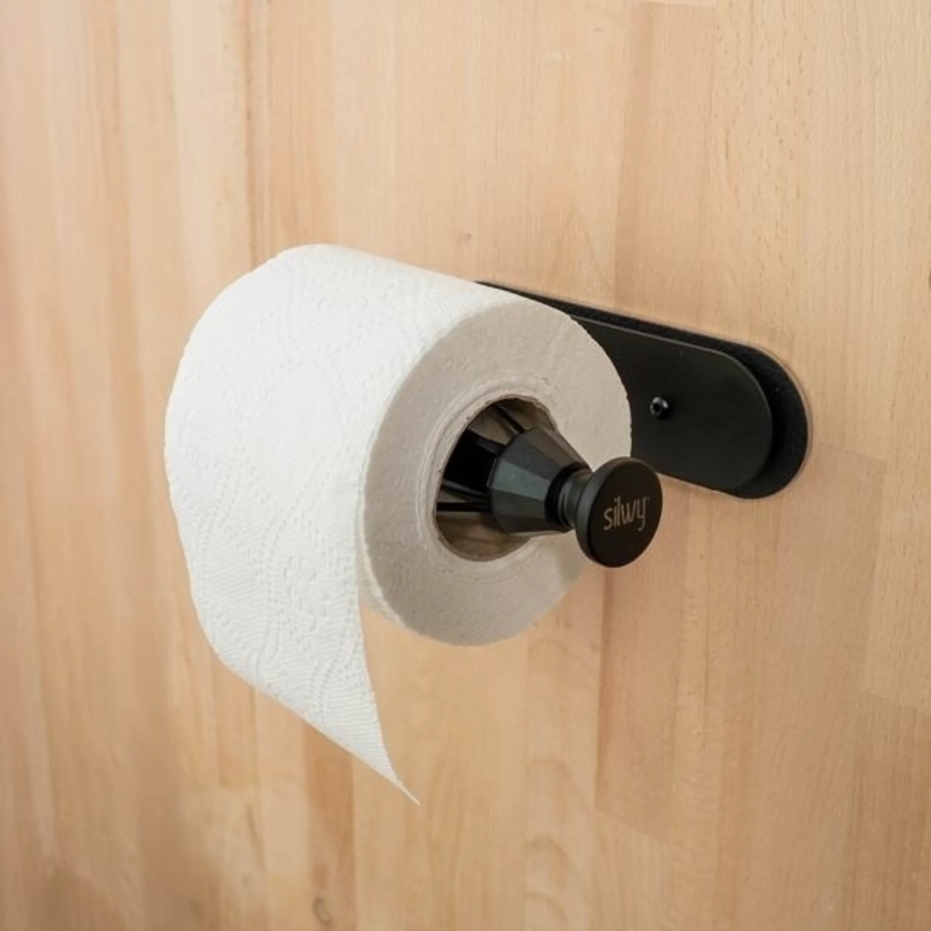Porte-papier toilette magnétique SILWY avec pastille métallique - Noir Porte-papier toilette magnétique SILWY avec pastille métallique - Noir