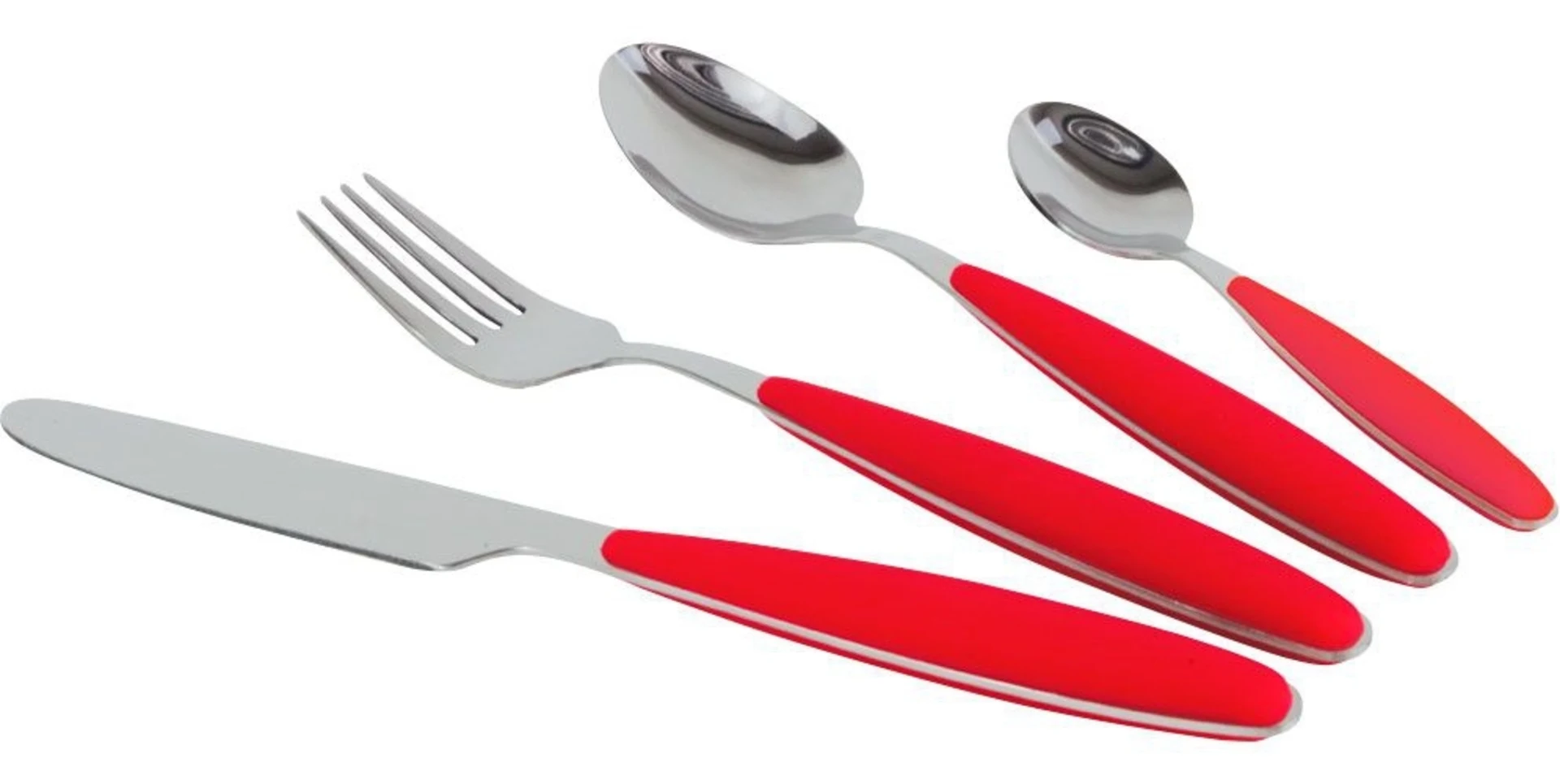 Gimex Edelstahlbesteck Set mit Soft-Touch-Griff 16 teilig rot