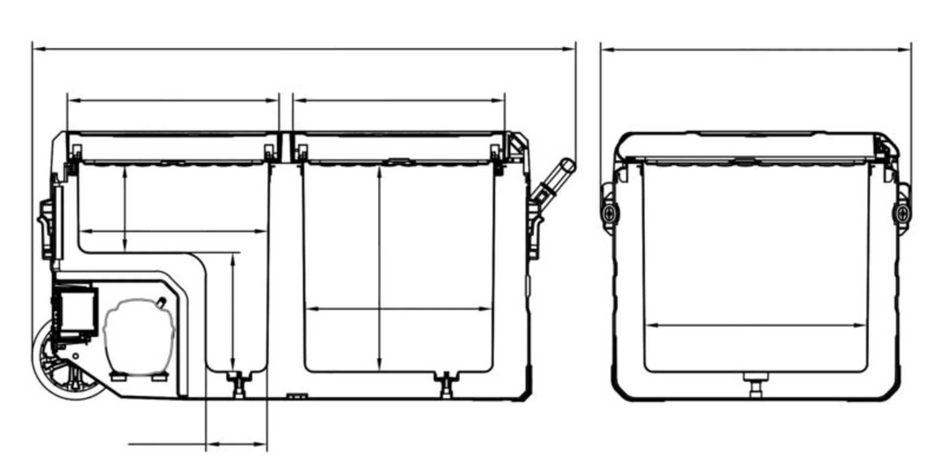 Carbest DualCooler 72 Kompressor-Kühlbox mit Double Door and Dual Zone