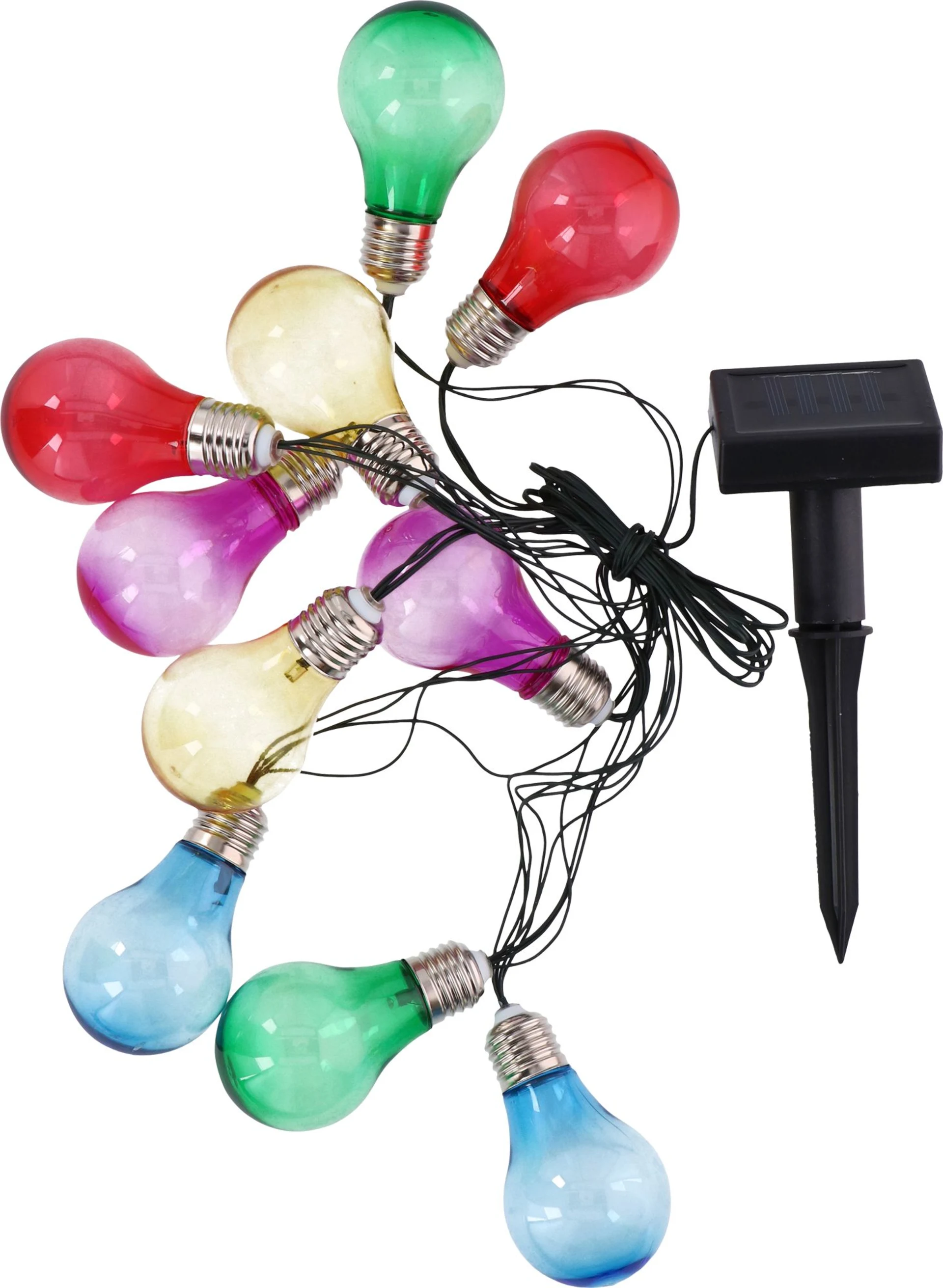 Grundig Solar-Lichterkette LED mit 10 Birnen bunt