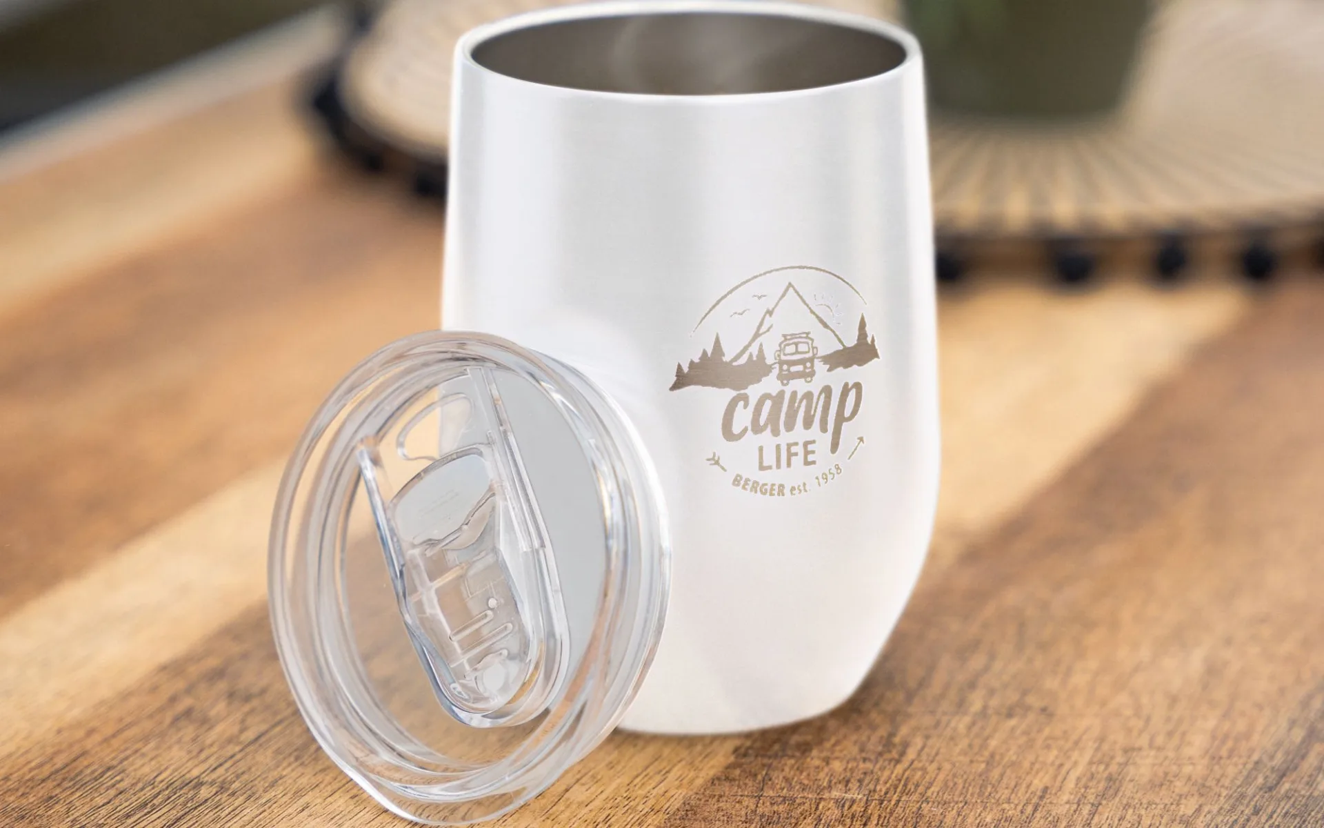 Camplife Thermo-Trinkbecher mit Deckel 360 ml weiß