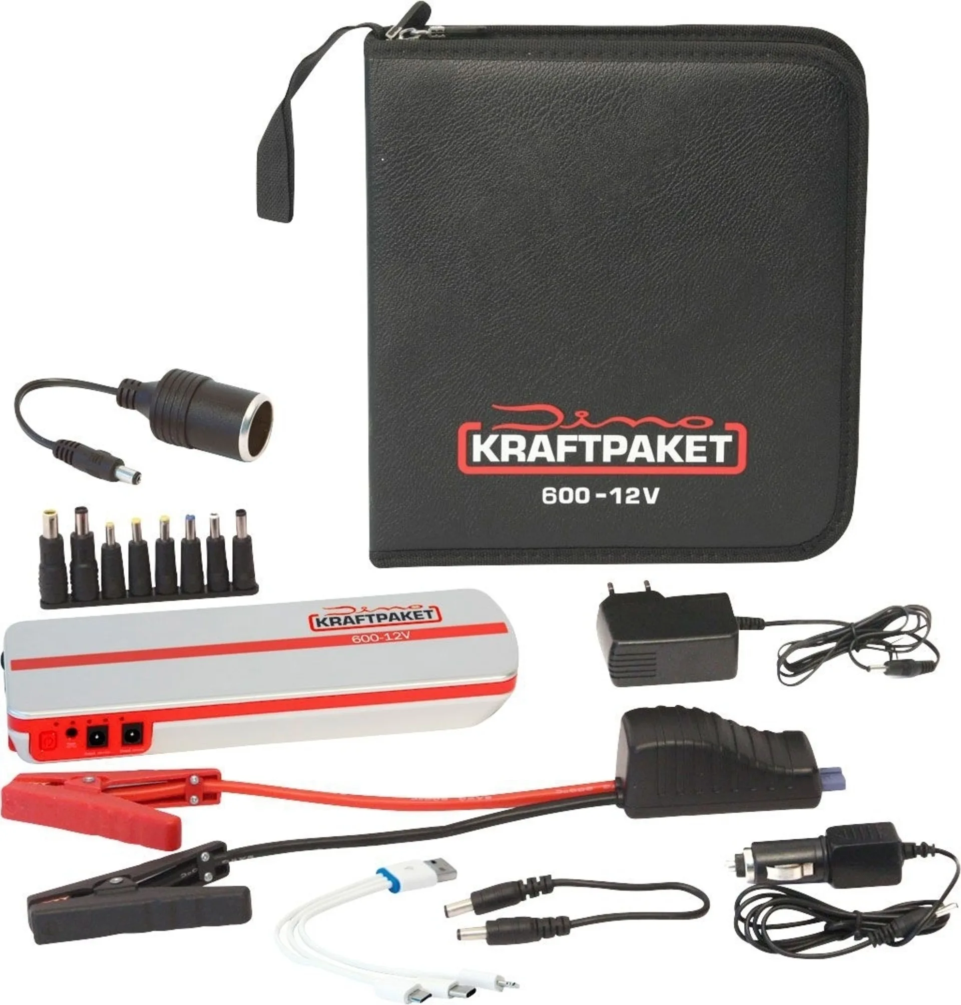 Dino Kraftpaket Starthilfegerät Inkl. Powerbank und Ladekabel 12 V / 600 A