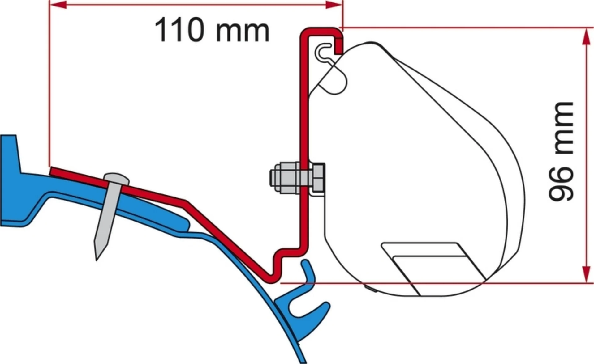 Fiamma Adapter Ford Transit Custom / Capland / Capfun und Dreamer für F35PRO