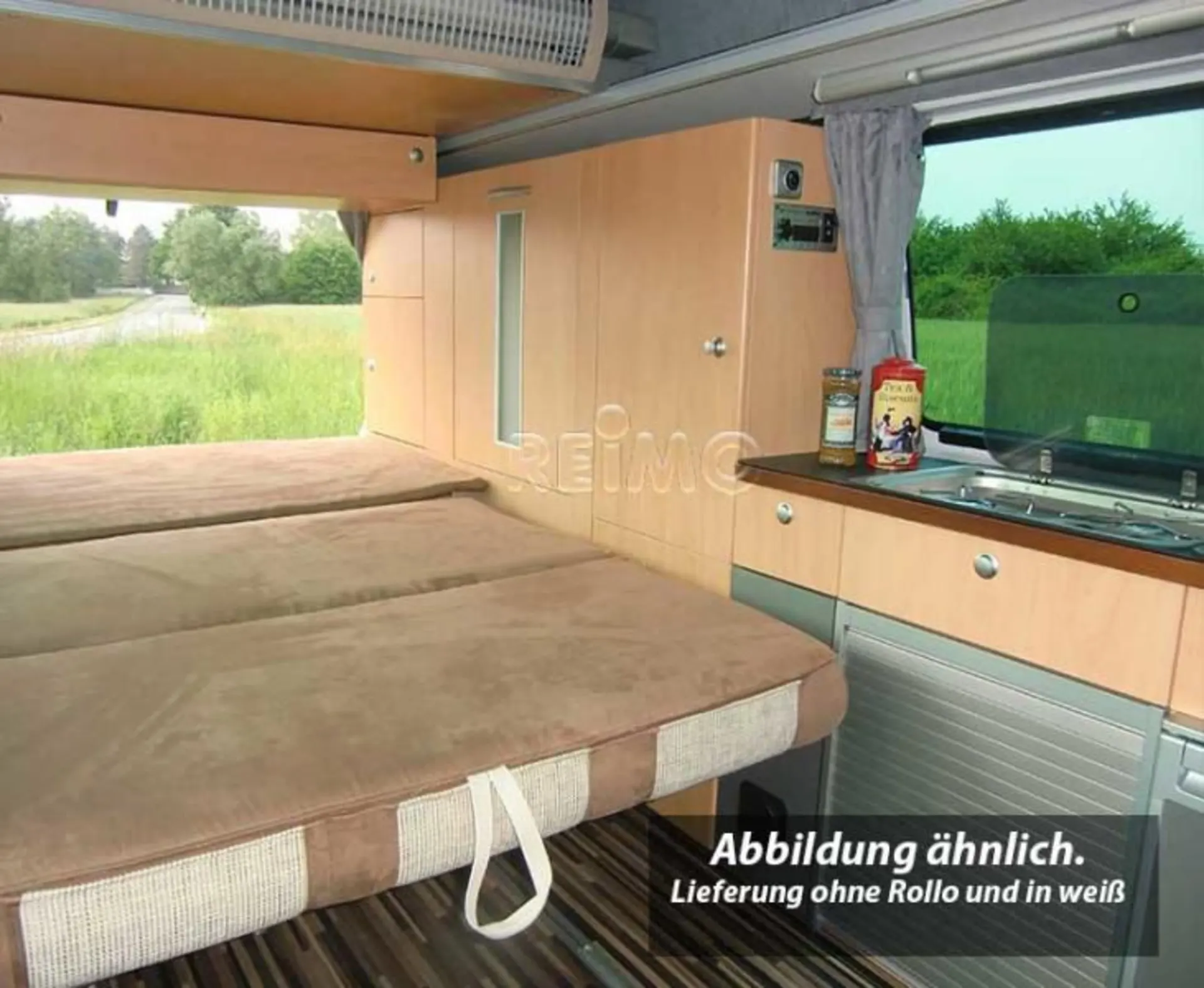 Möbelzeile TrioStyle Hochglanz Weiss für VW T6/5 LR mit Schranktüren