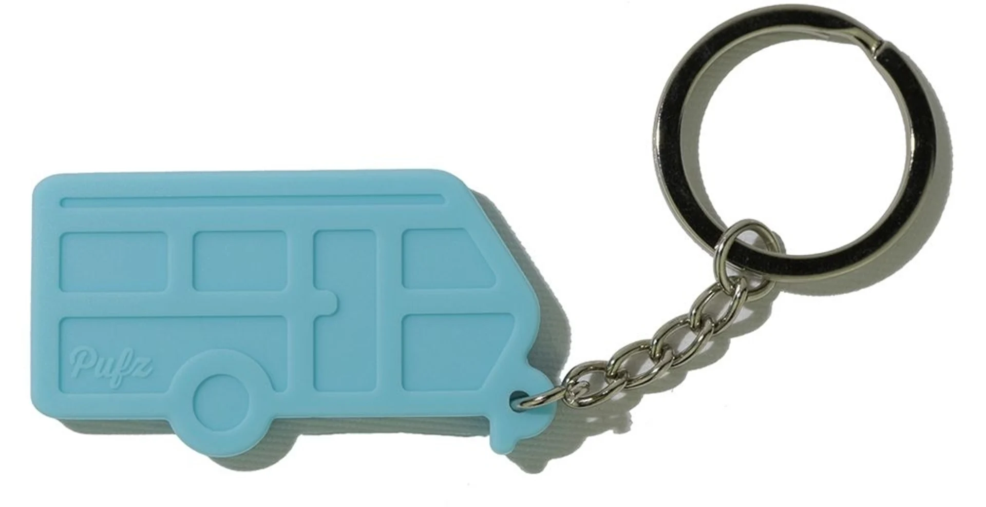 Pufz : porte-clés caravane turquoise