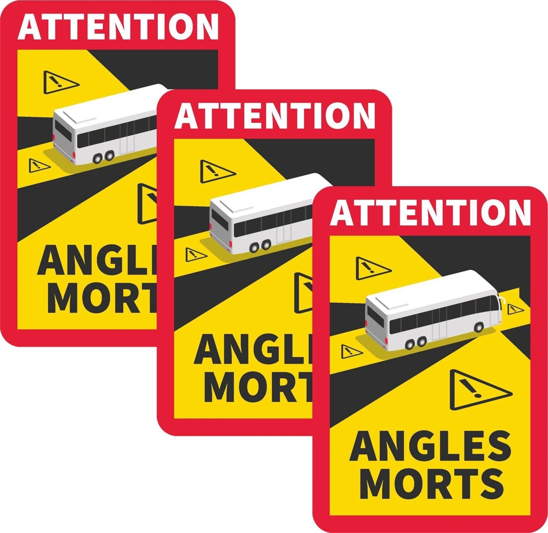 Set d'autocollants angle mort France 3 pièces