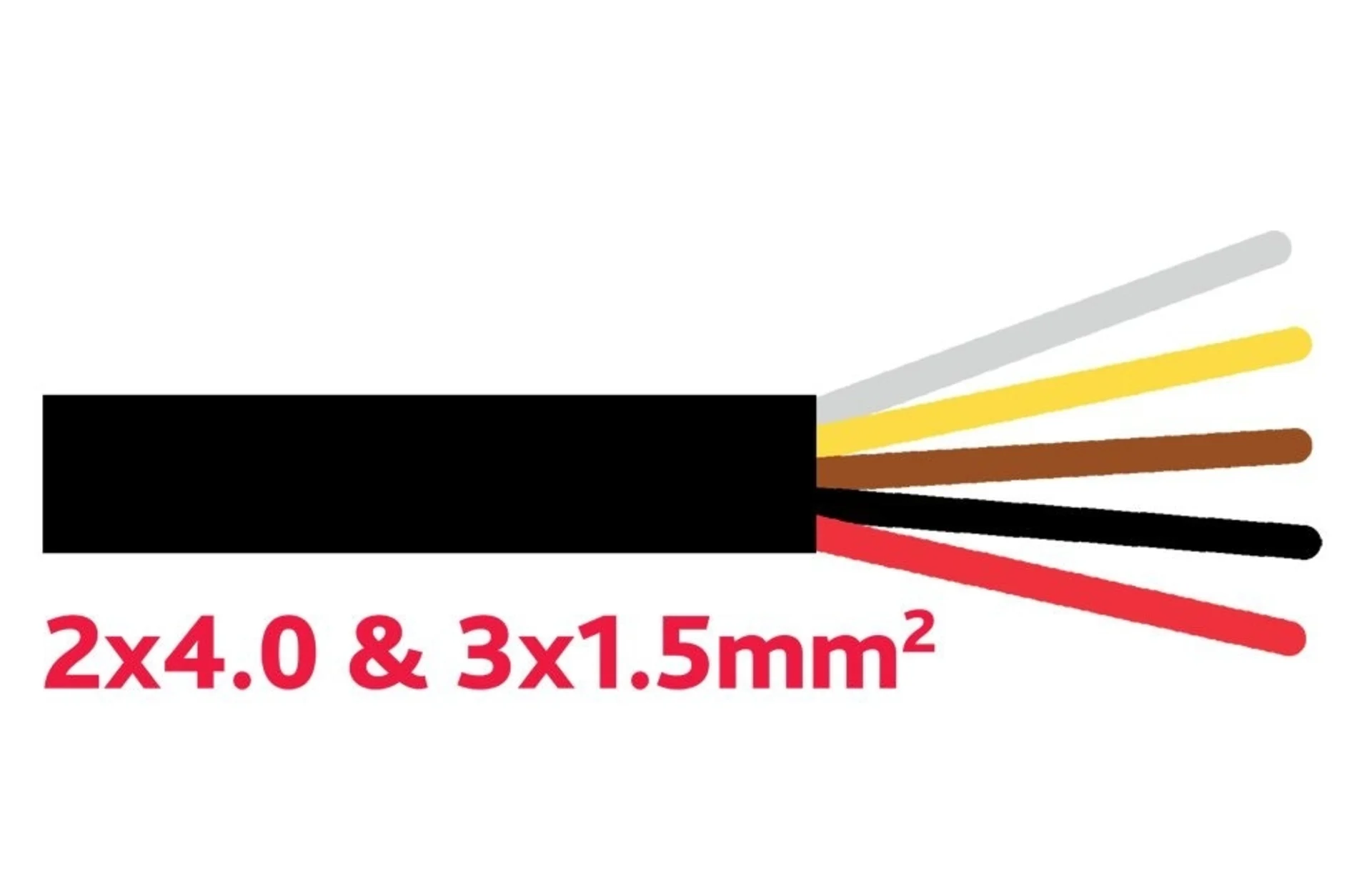 ABS-Kabel FLRY11Y 2x4.0/3x1.5mm2 ** lieferbare Längen: 5, 10, 15, 20, 25m **