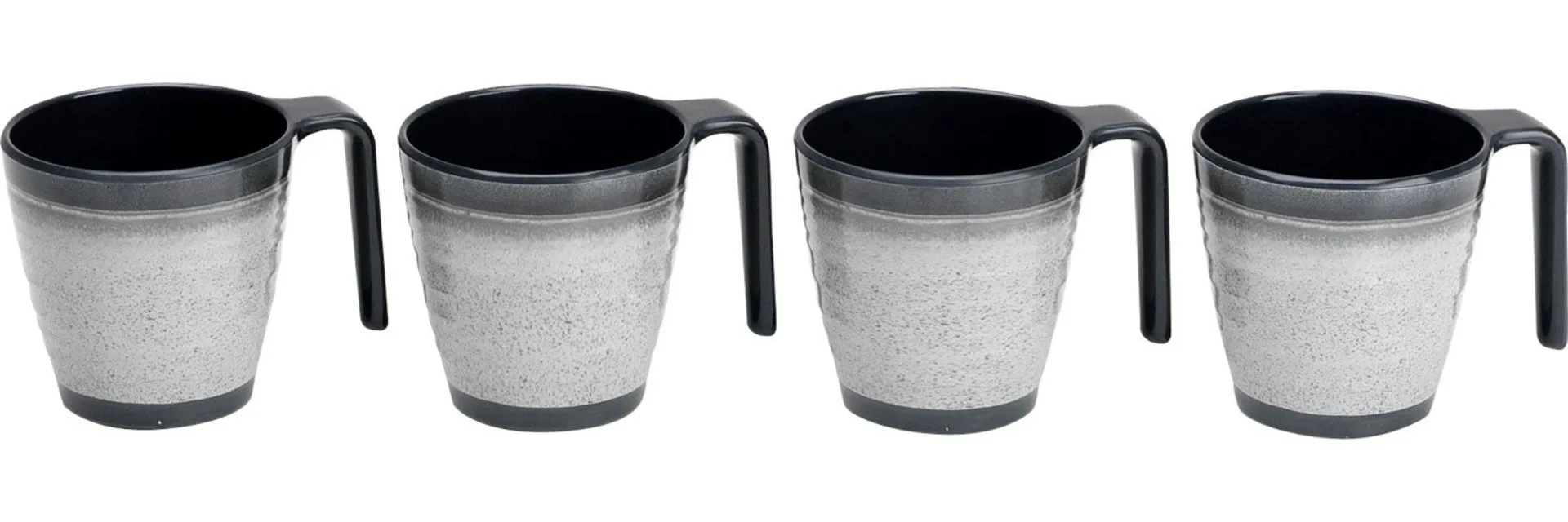 Flamefield Granite Melamin Geschirr-Set 12-tlg. Grau/Schwarz