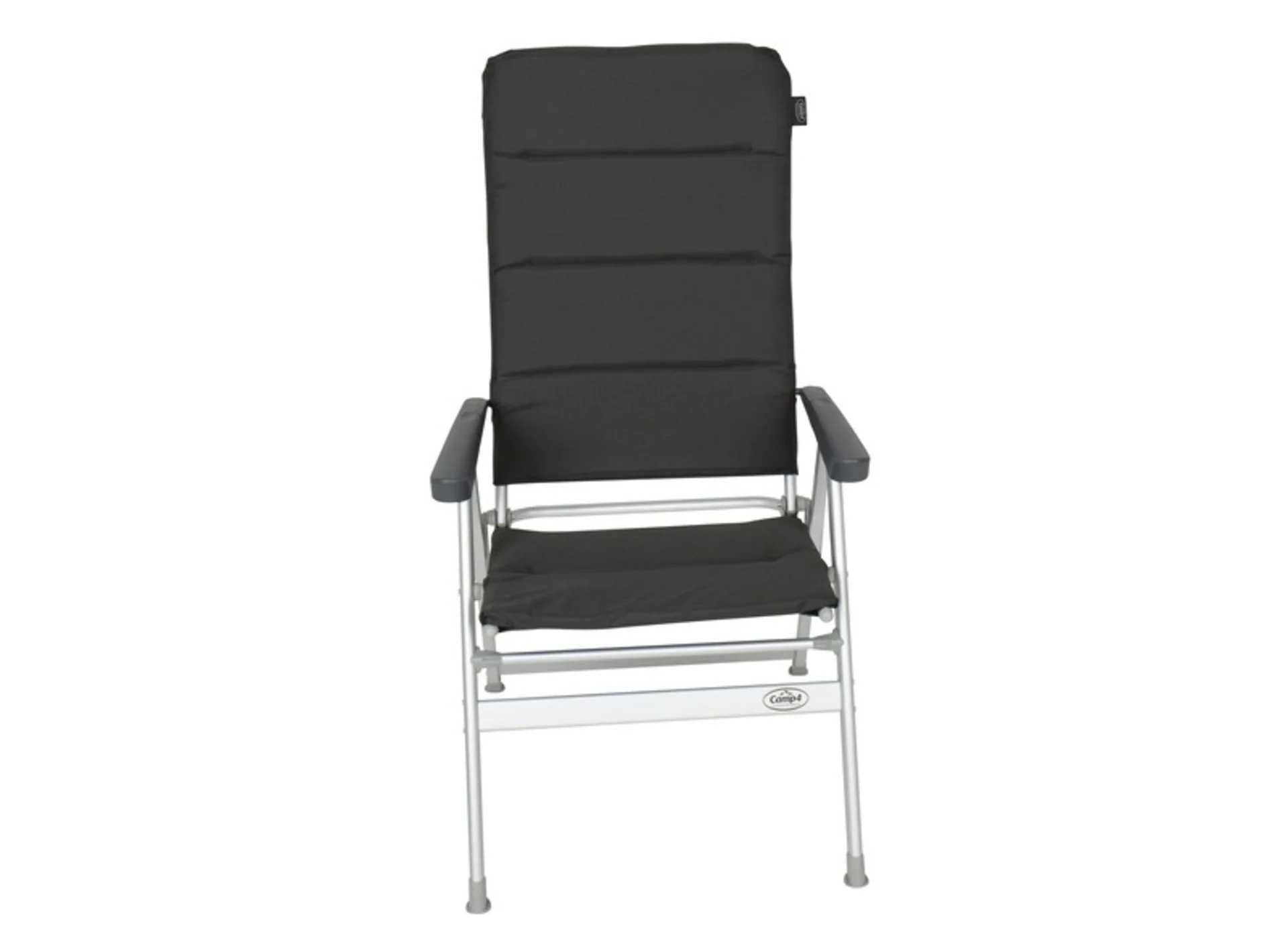 Fauteuil de camping Grenoble DeLuxe - noir/argenté