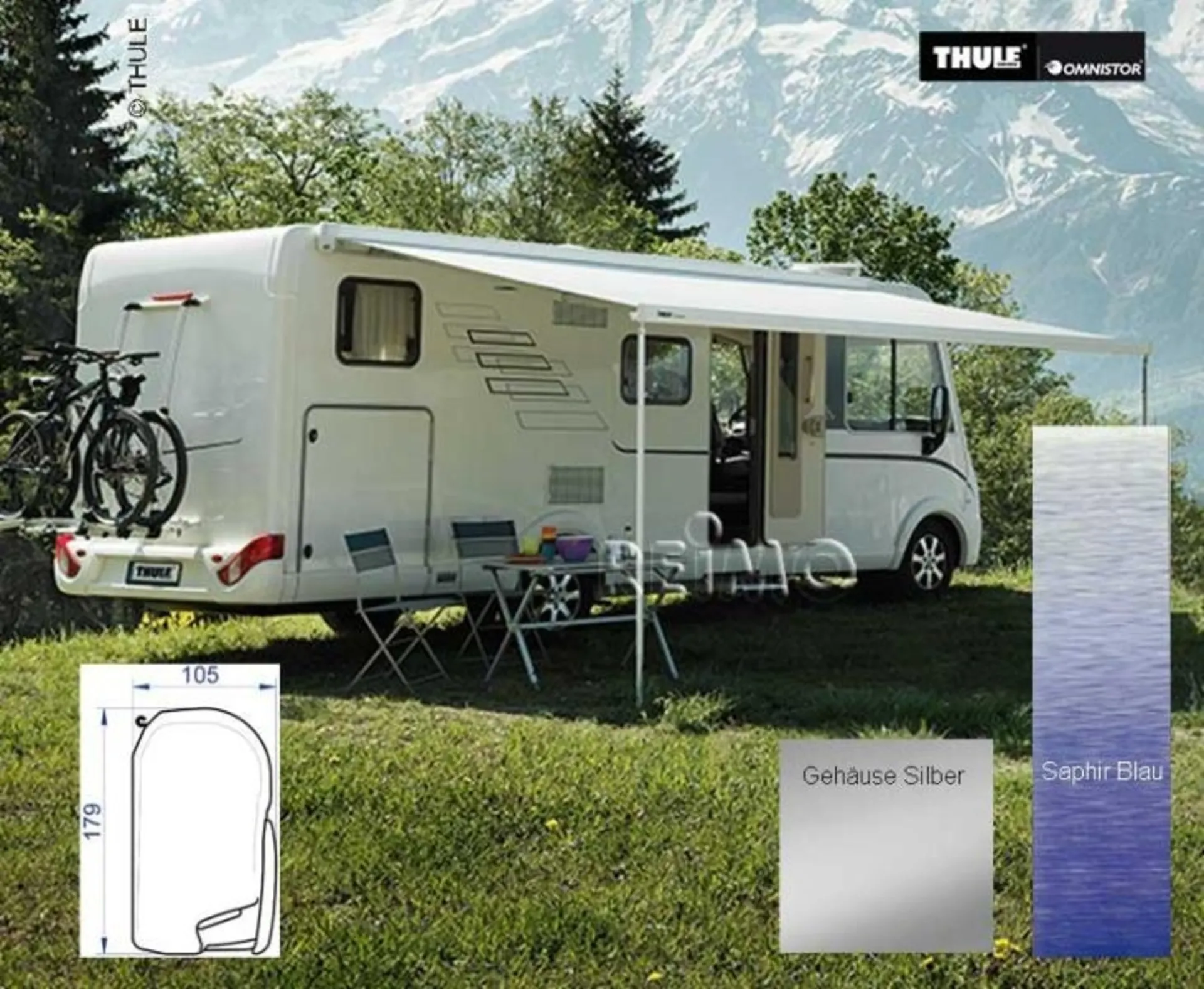Store Thule Omnistor 8000 5.0m bleu saphir