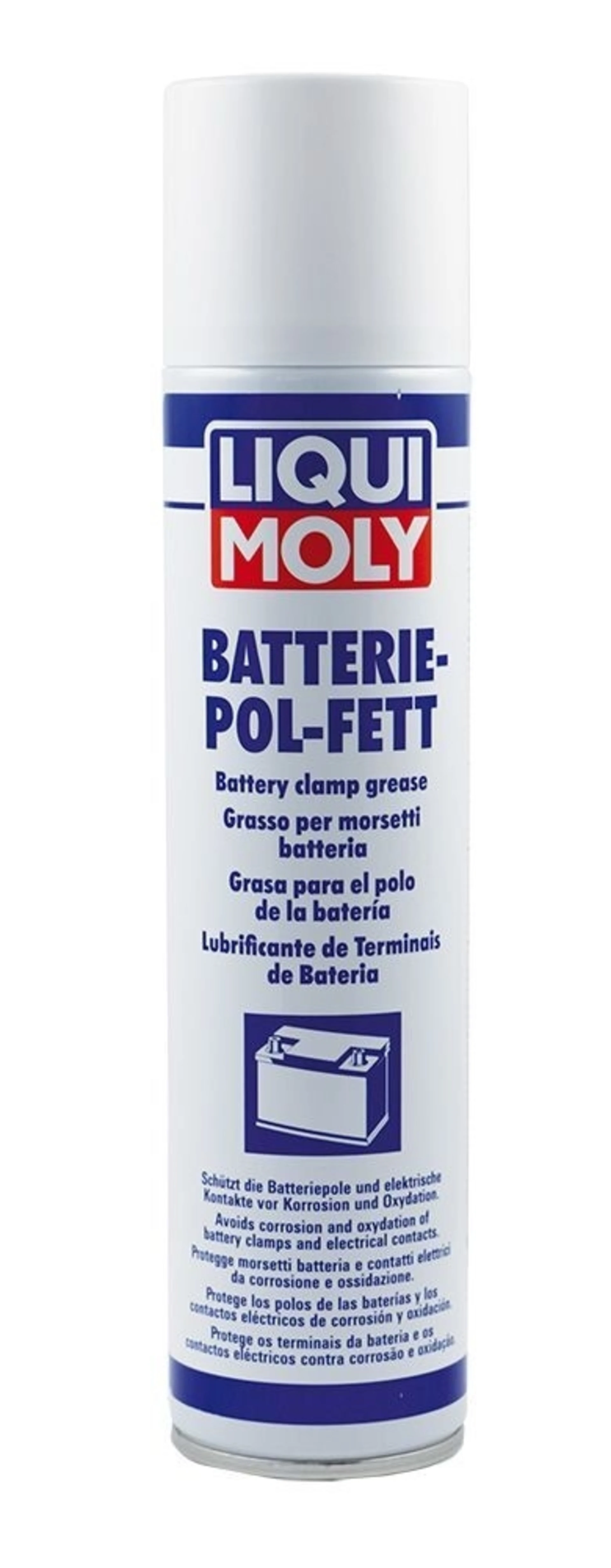 LIQUI MOLY Batterie-Pol-Fettspray Schützt Batteriepole und elektrische Kontakte, Farbe rot