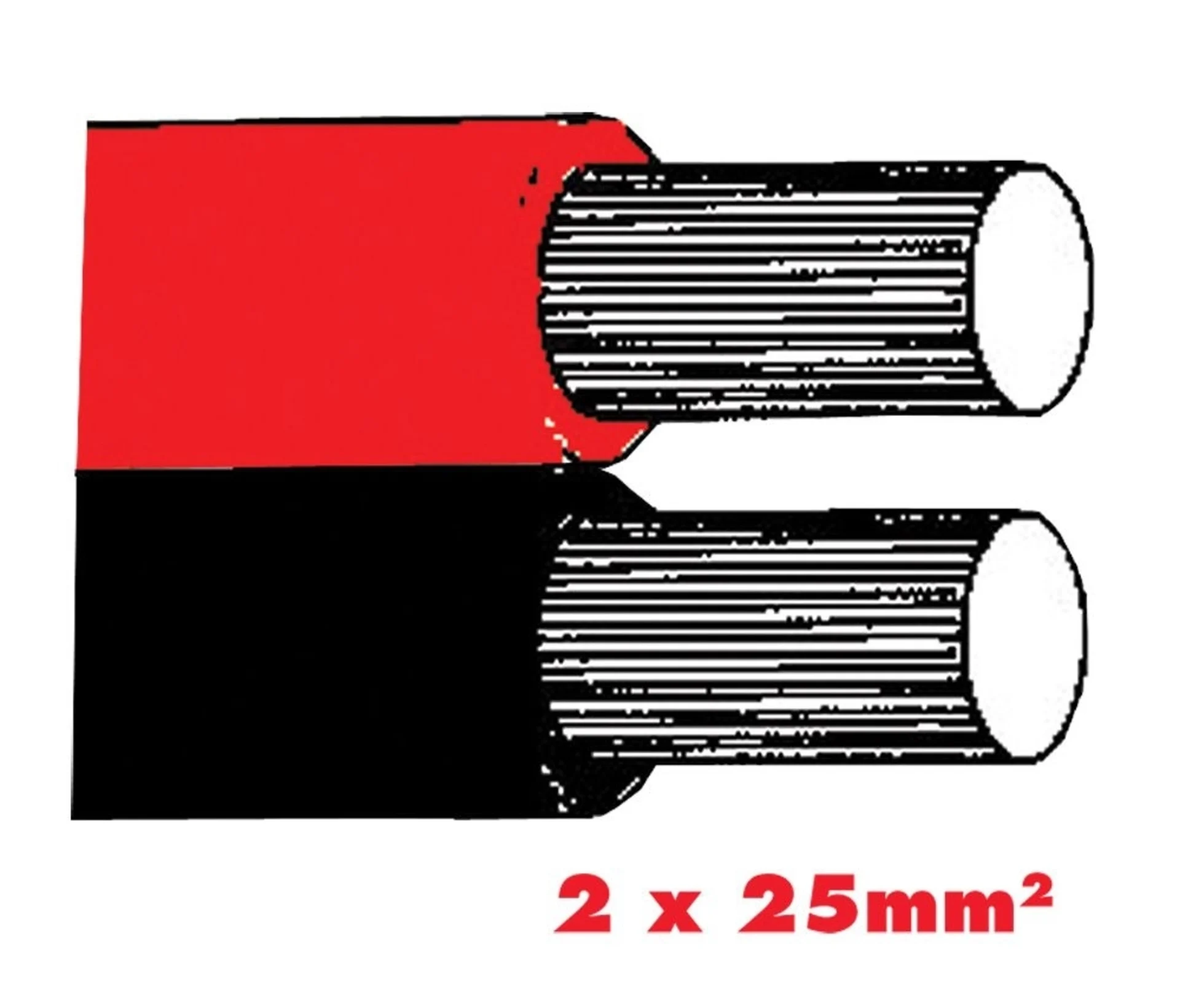 Twinflex 2x25 mm2 Batterriekabel rt/sz. ** lieferbare Längen: 5, 10, 15, 20, 25 m **