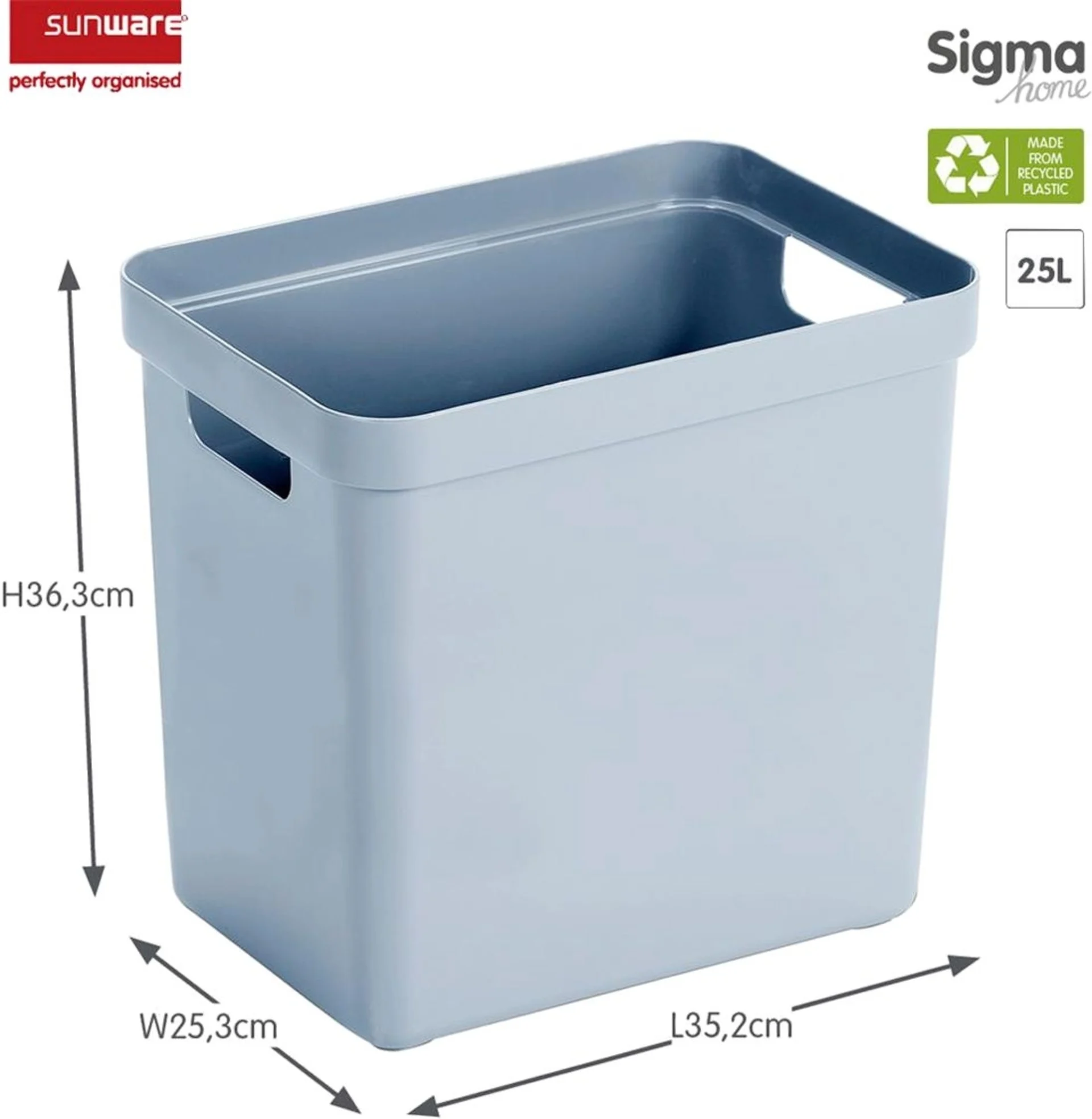 Boîte de rangement Sunware Sigma home, 25 litres, bleue