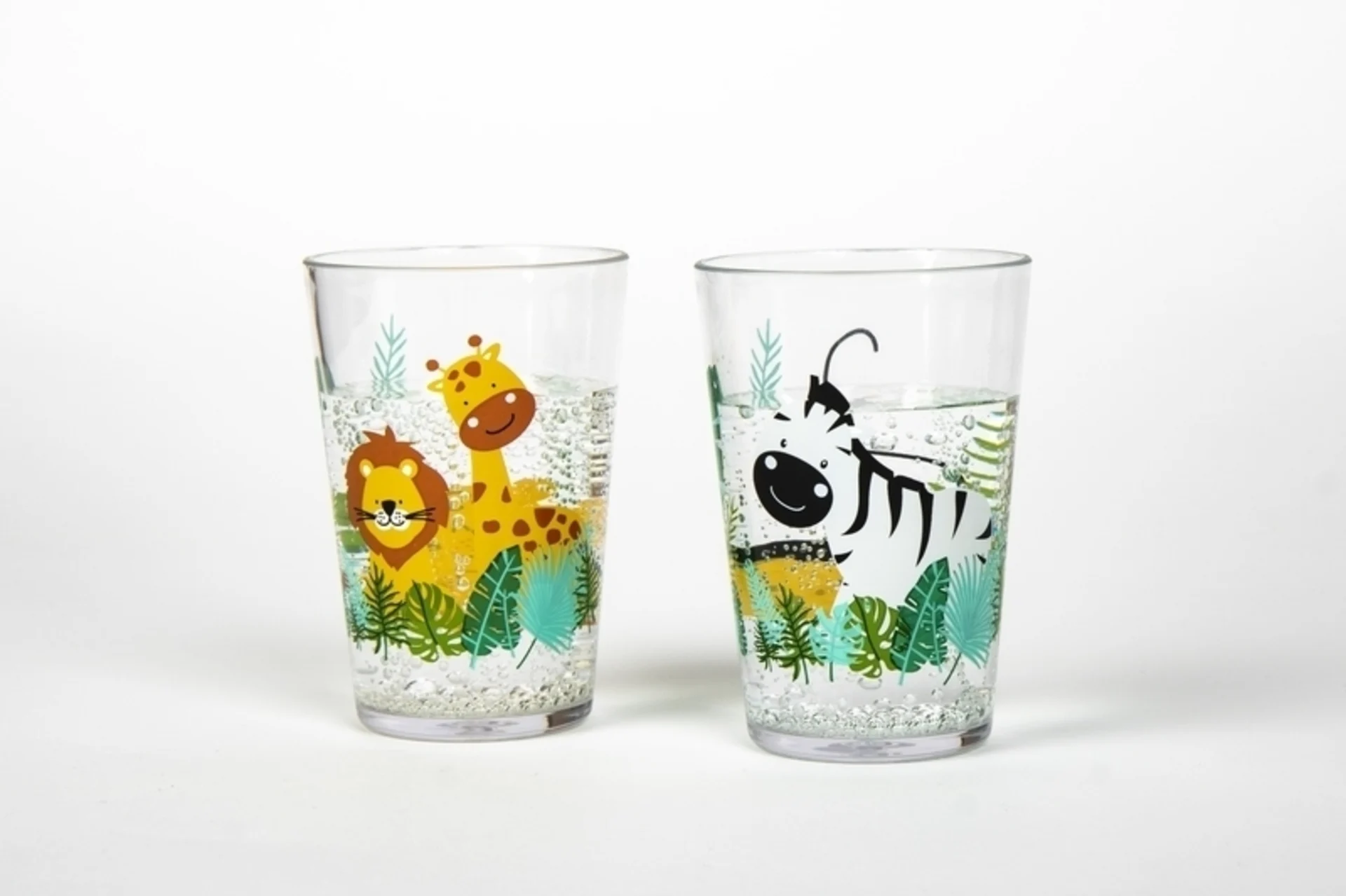 Lot de 2 verres à boire avec motif safari Lot de 2 verres à boire avec motif safari