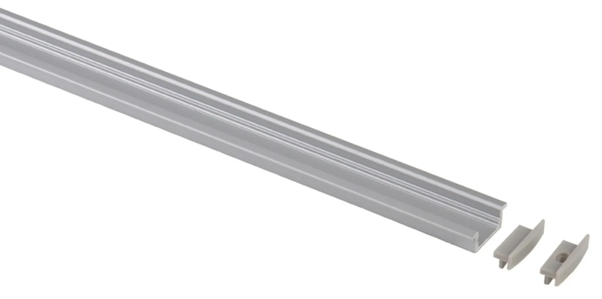 Profilé aluminium Carbest pour rubans LED, longueur 1,5m, plat - pour les points forts de l'éclairage