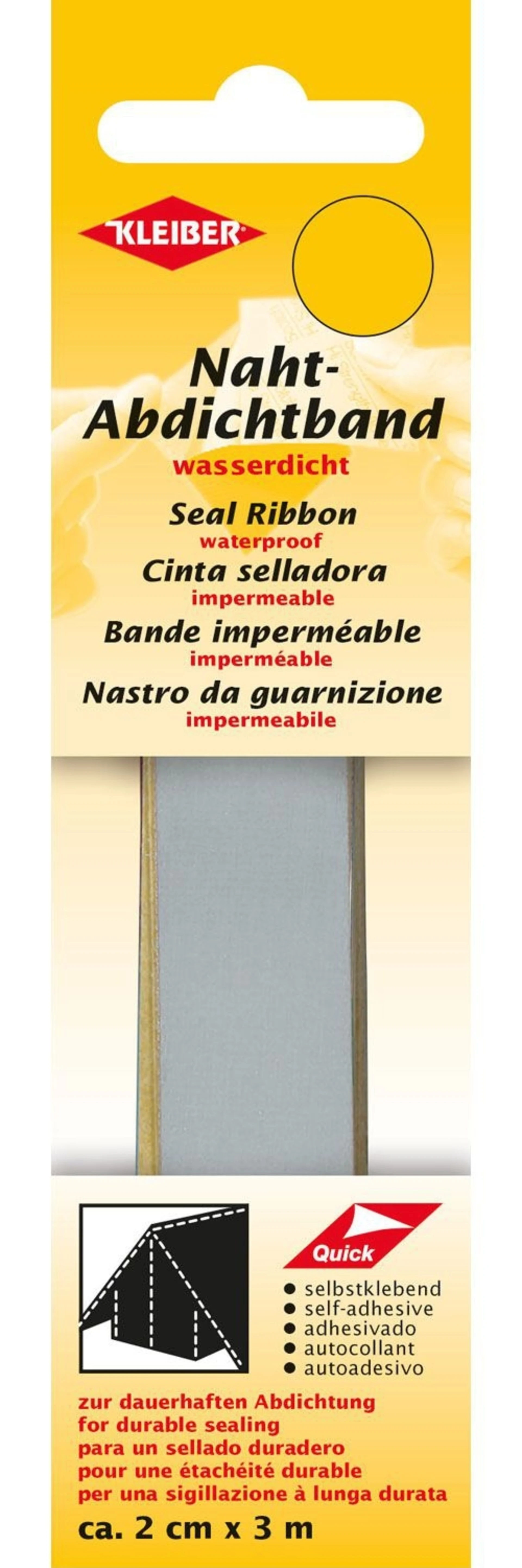 Kleiber bande d'étanchéité pour joints de tente 3 m gris clair