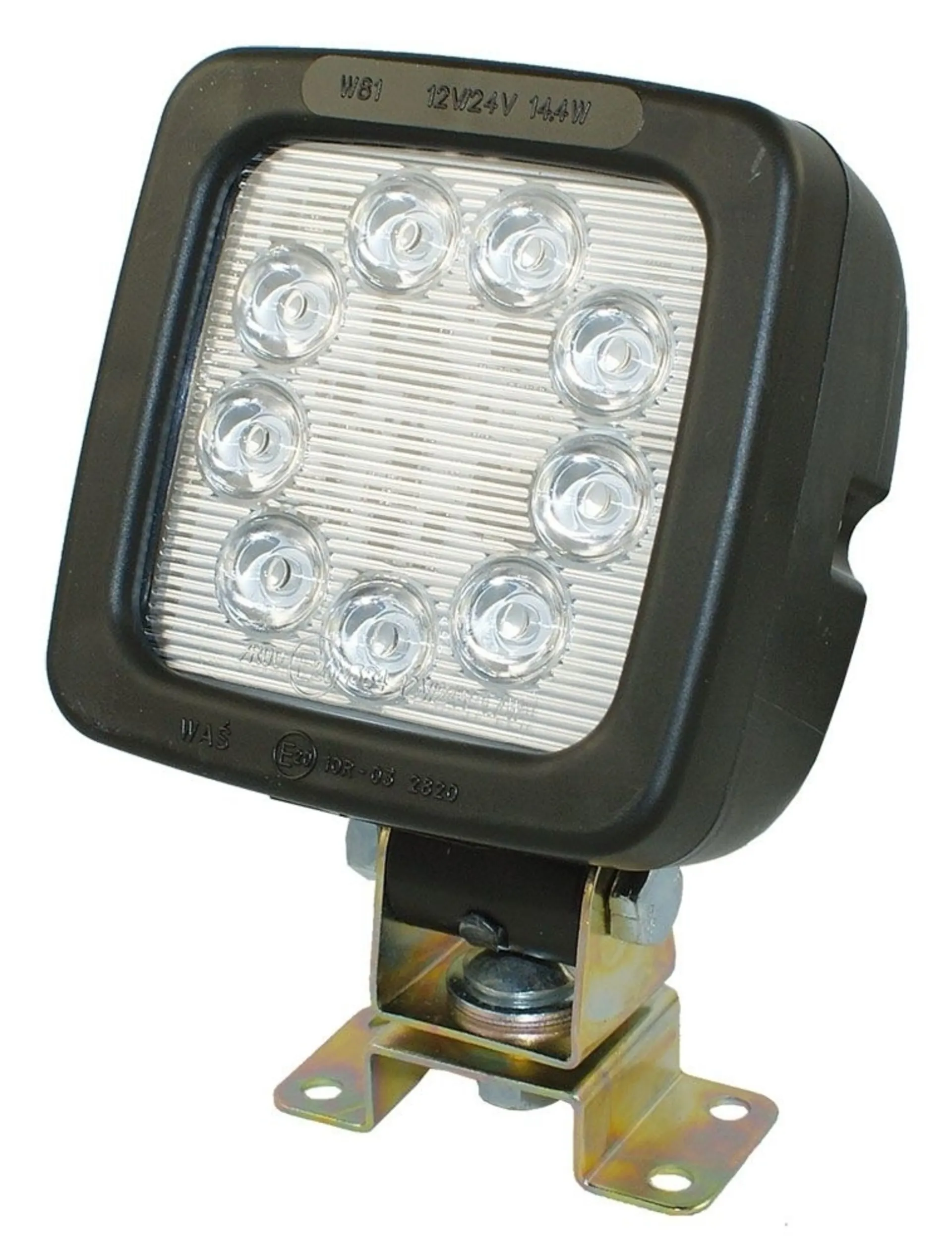 WAS - LED-Arbeitsscheinw. 12/24V mit Schalter 100x100mm, 1700Lumen, IP68, 10-35V, 15W