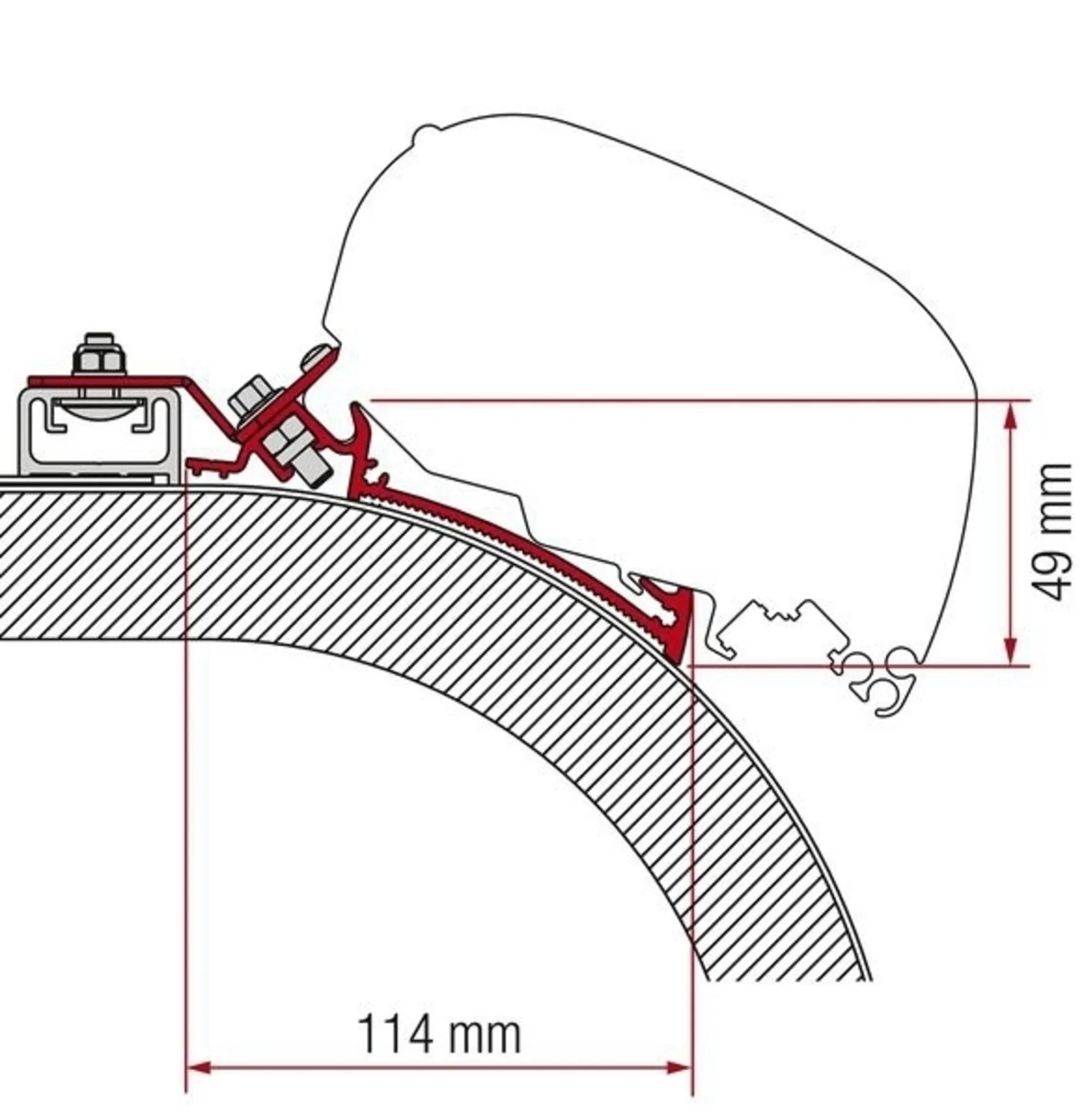 Adapter für Fiamma Markisen F65 & F80 - Rapido Distinction