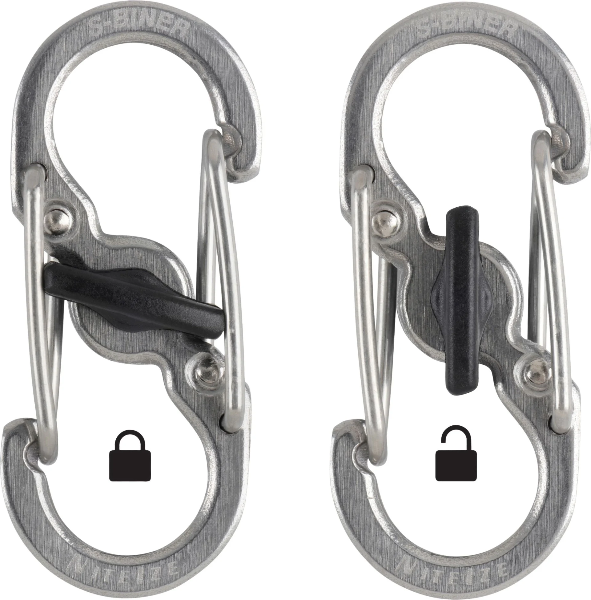 Nite Ize S-Biner MicroLock - argent, 2 pièces