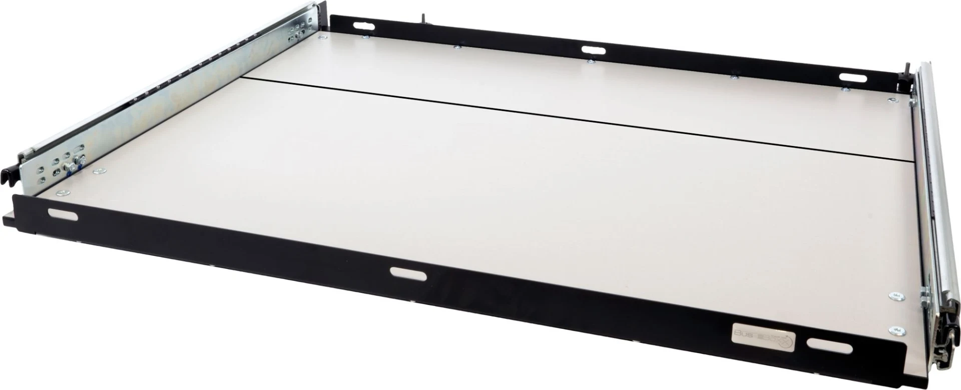 BusBoxx heckBOXX flex T5 / T6 / T6.1 California Coast / Ocean / Beach Camper : module coulissant arrière en deux parties, profondeur de coulissement 800 mm