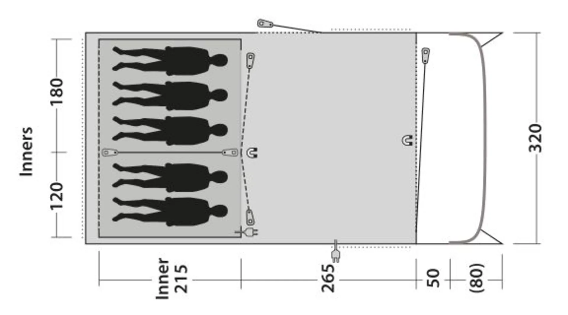 Outwell Greenwood 5 Tunnelzelt Grün für 5 Personen