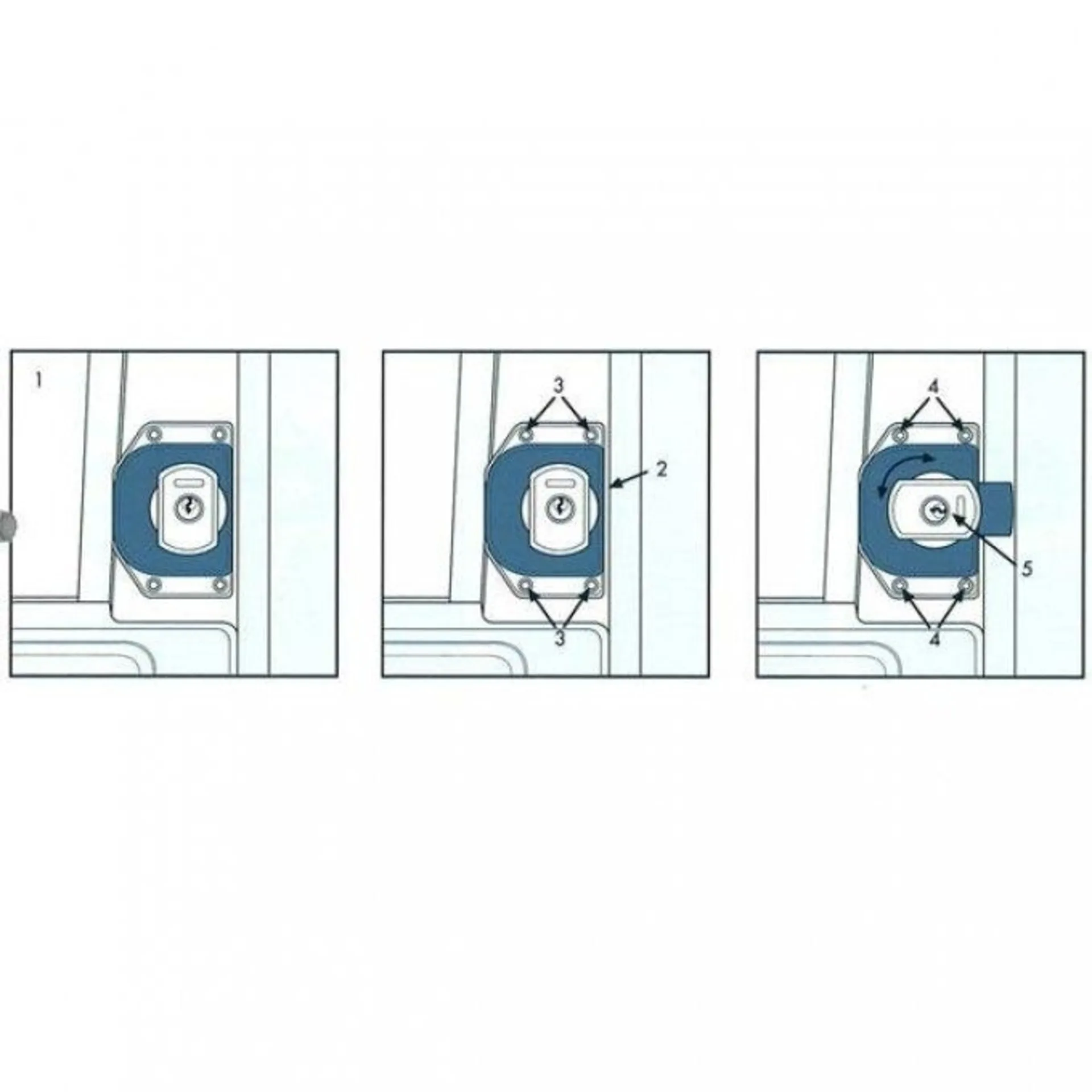 Serrure à pêne dormant HEOsafe pour les portes de la cabine du conducteur (Ford Transit 2000 - 2006)