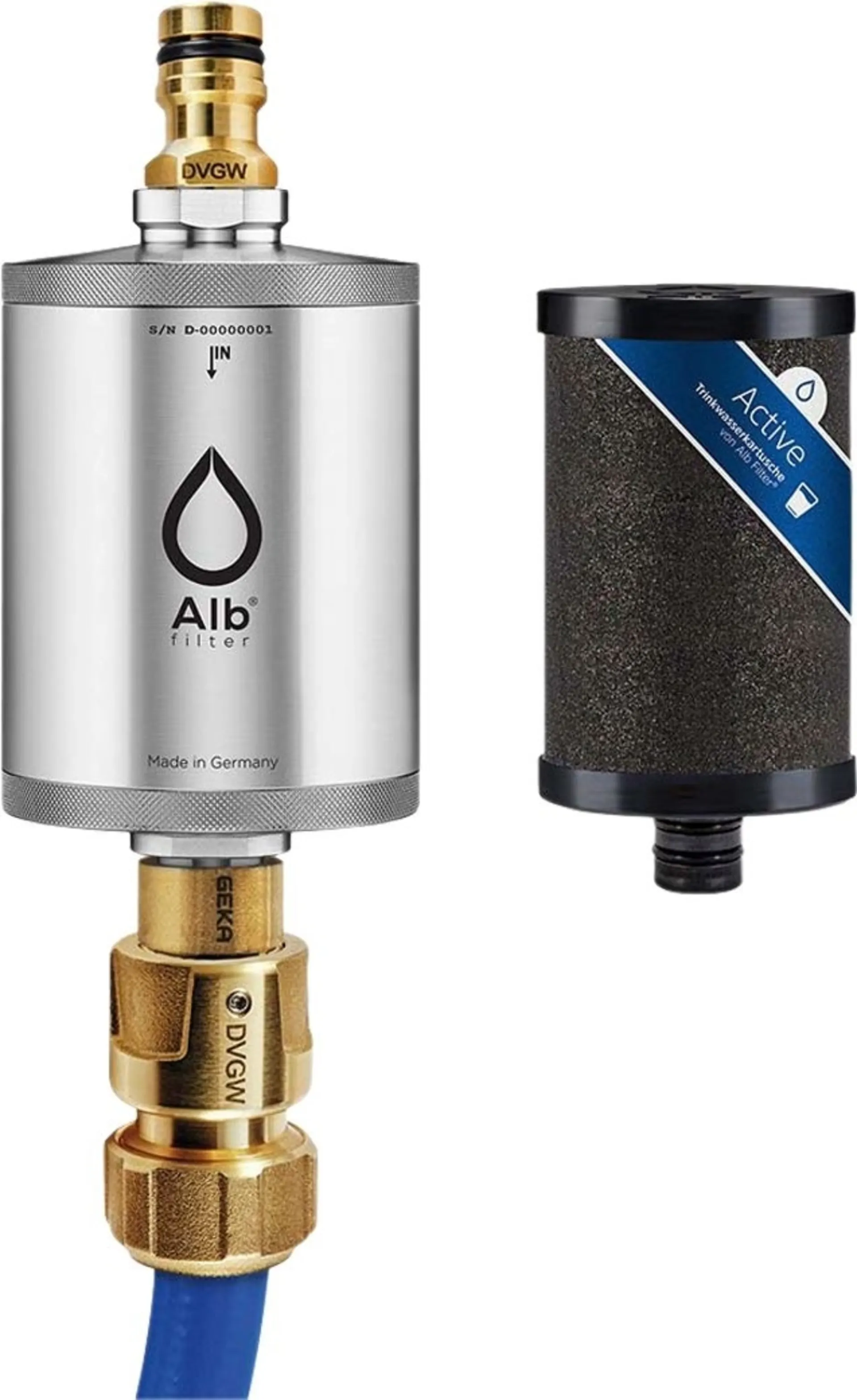 Alb Filter® MOBIL Active Trinkwasserfilter Mit GEKA Anschluss Edelstahl Natur