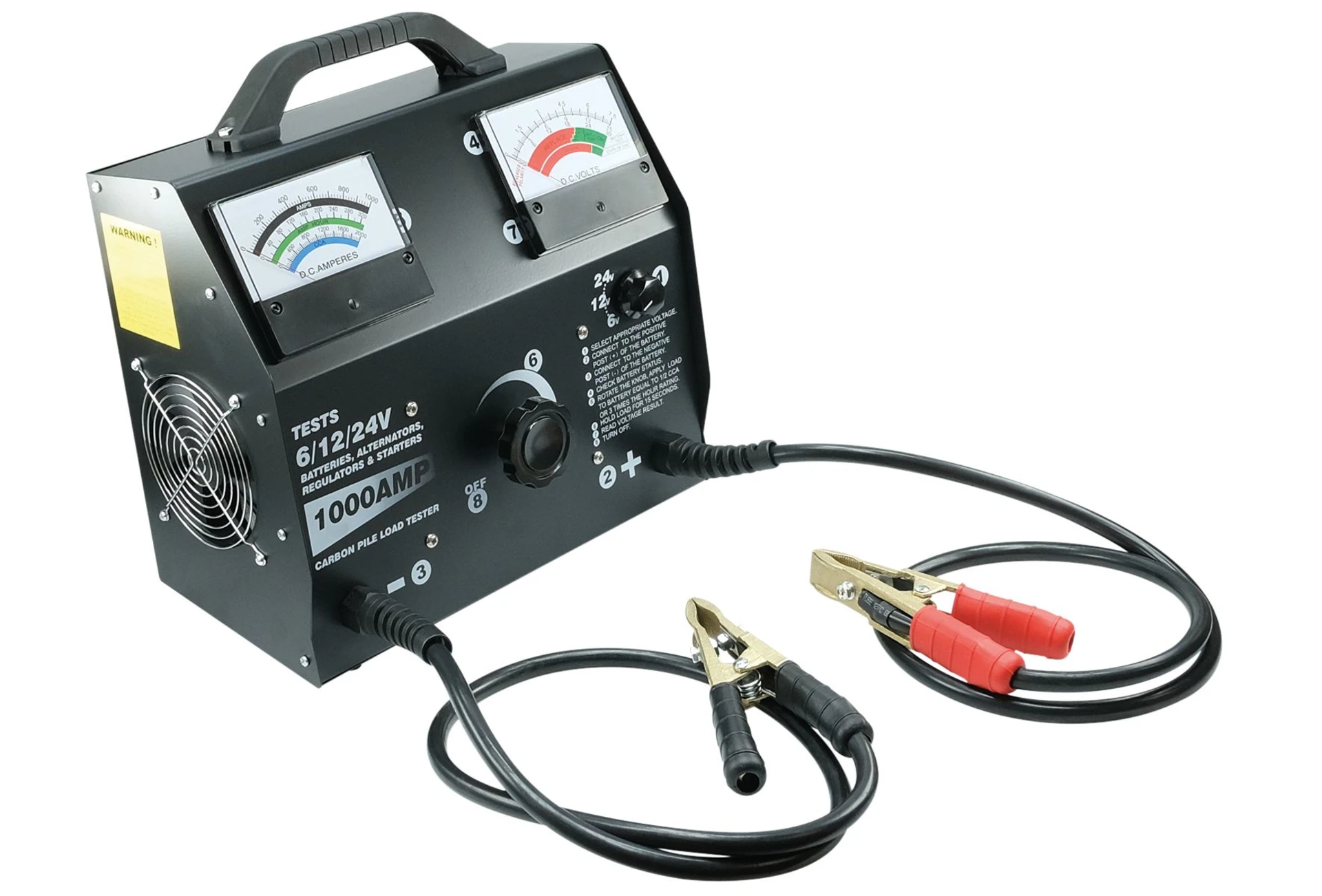 Analog Batterie-Tester 6, 12 + 24 V 2’000 A für Belastungstests von Blei-Säure-Batterien