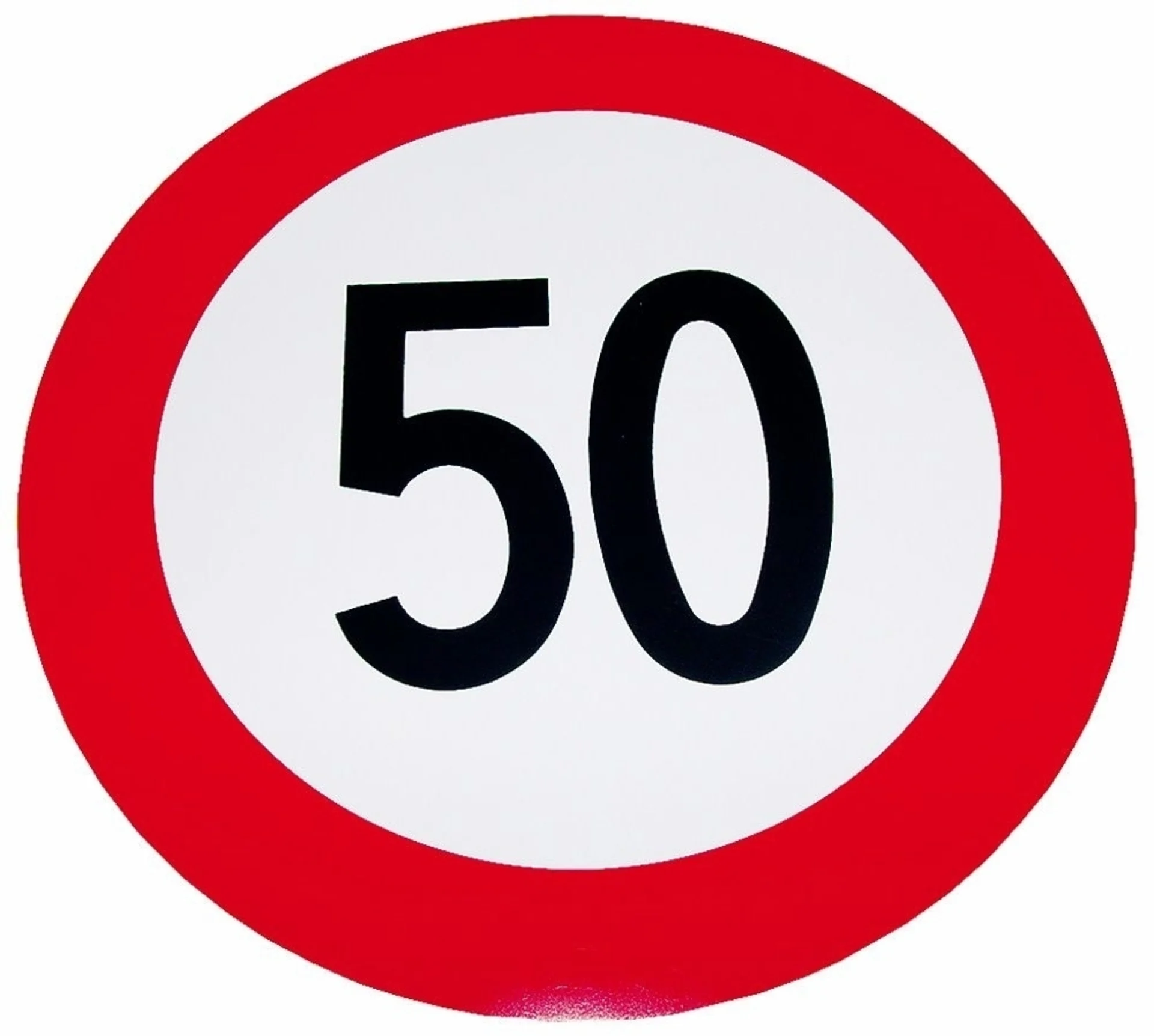Geschwindigkeits-Begrenzungs-Schild 50 km/h ø 100 mm, PVC-Selbstklebefolie Geschwindigkeits-Begrenzungs-Schild 50 km/h ø 100 mm, PVC-Selbstklebefolie