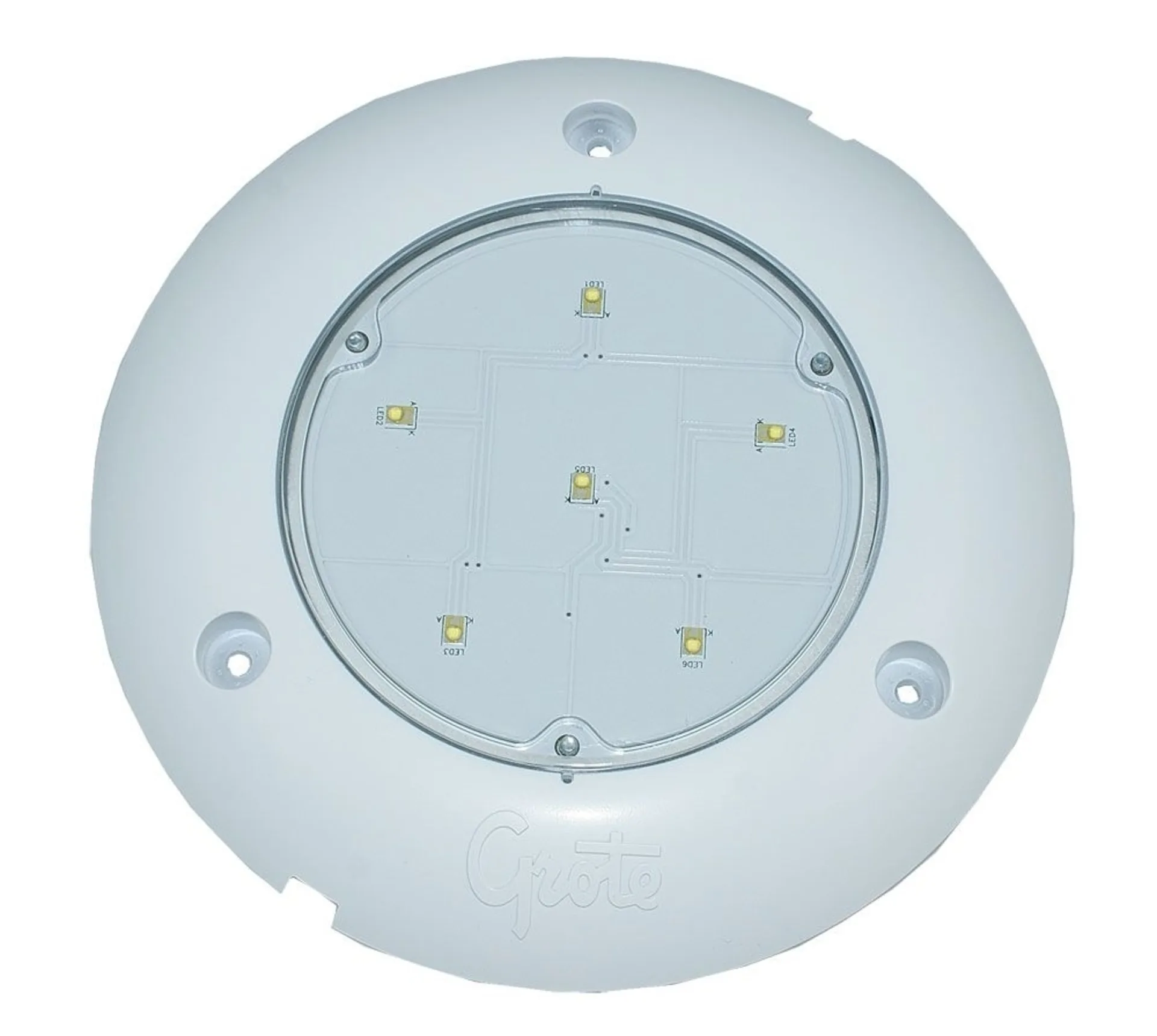 Lampe d'intérieur LED Grote S100 12/24 V, ø 165 x 15 mm, IP69K, 560 lumens