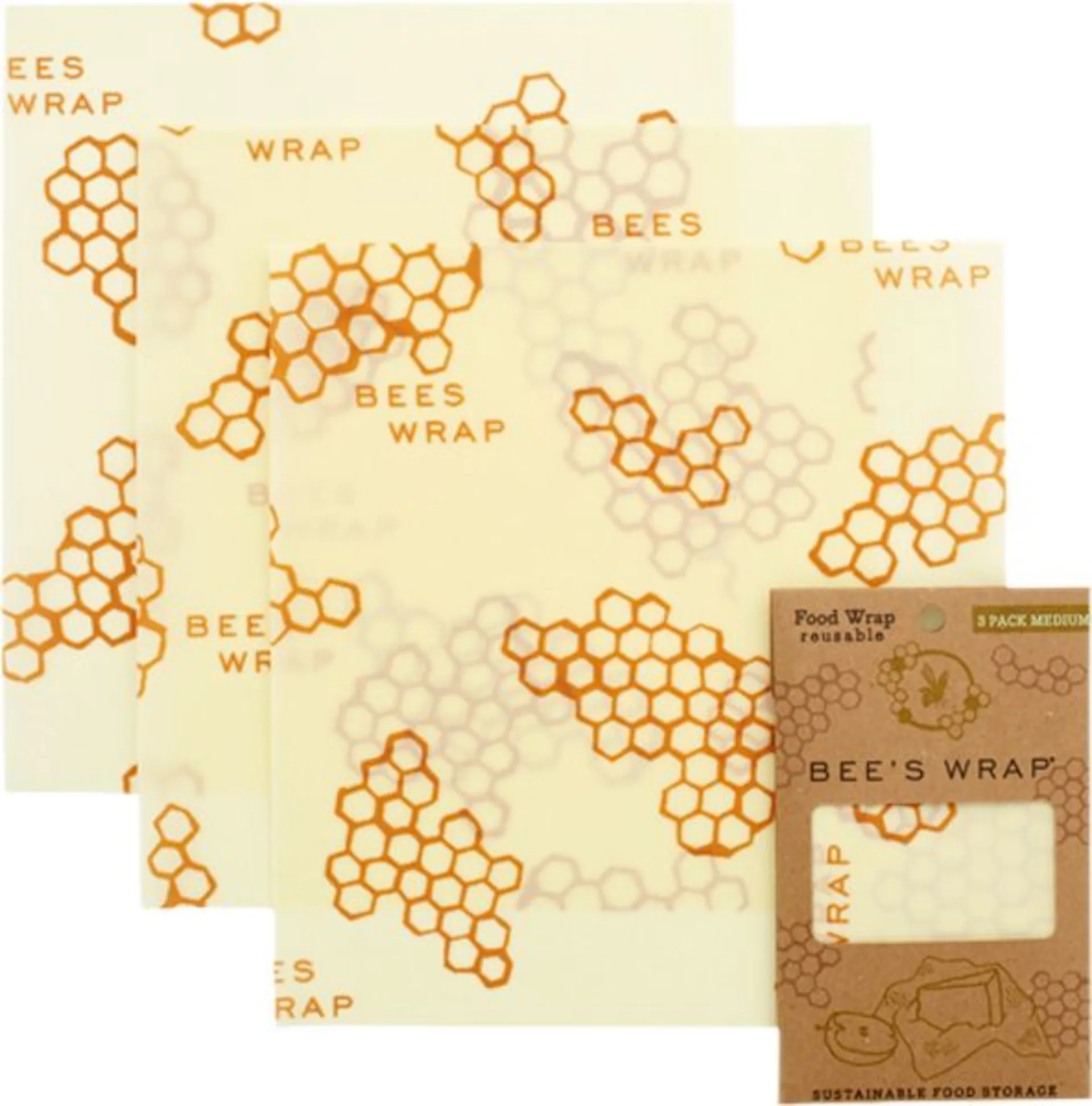 Bees Wrap Bienenwachstuch 3er-Pack M 25 x 27,5 cm