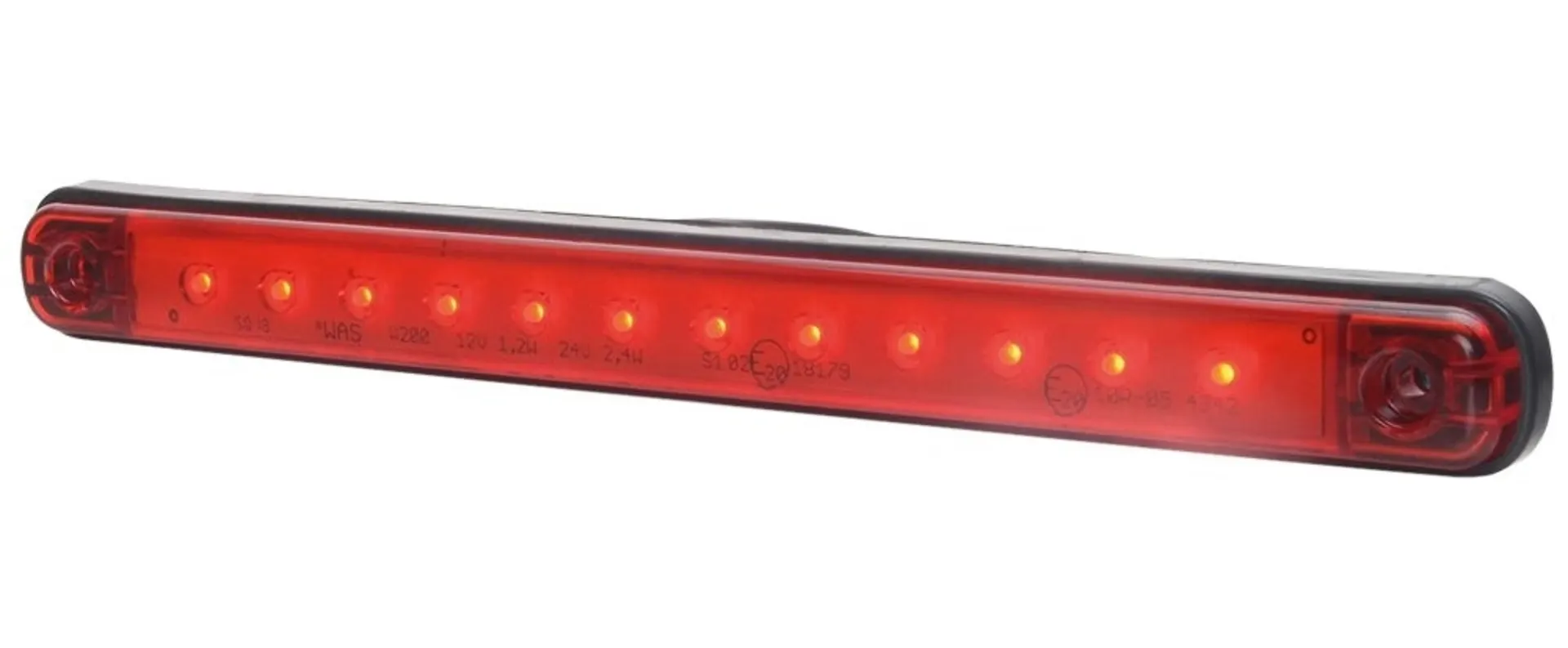 WAS - LED-Zusatzbremsleuchte rot 12/24V 238x20.6x10.4mm, IP68