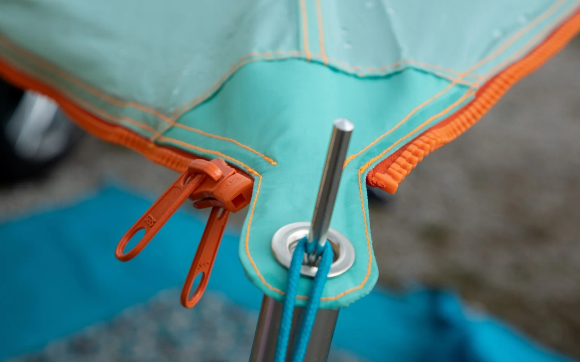 Bent Sonnensegel Zip-Canvas Karibik Design Weiß gestreift