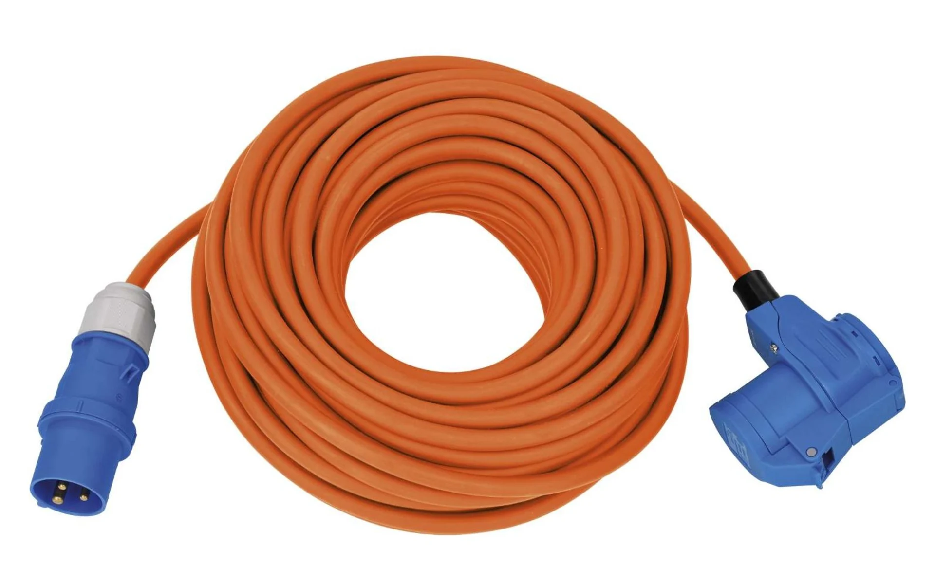 CEE Verlängerungskabel mit Winkelkupplung orange