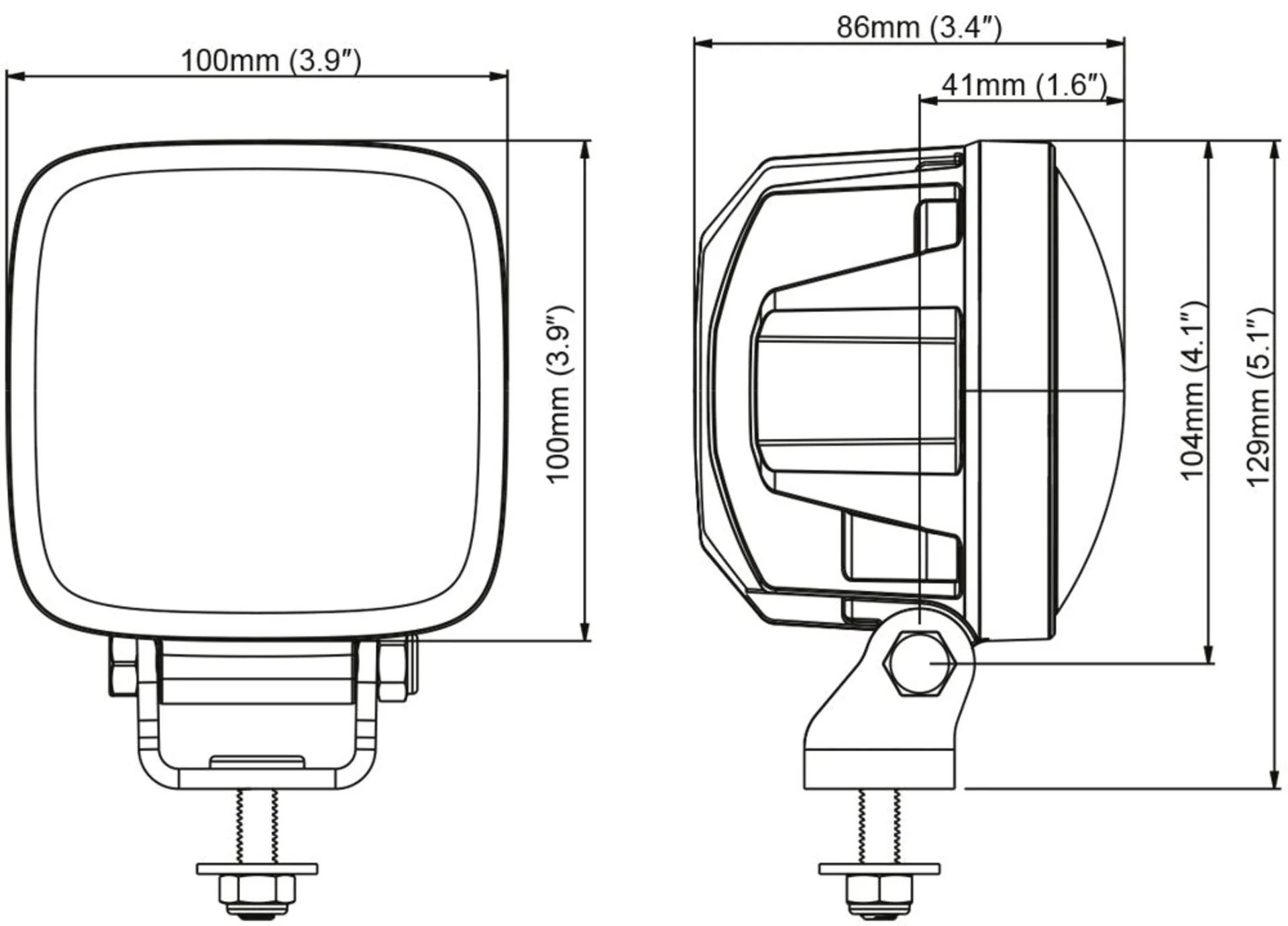 Nordic SCORPIUS PRO 415 Phenom Optics 12/24V 100x100mm, 1500lm, IP69K, 9-36V, mit spezieller Lichtbündelung