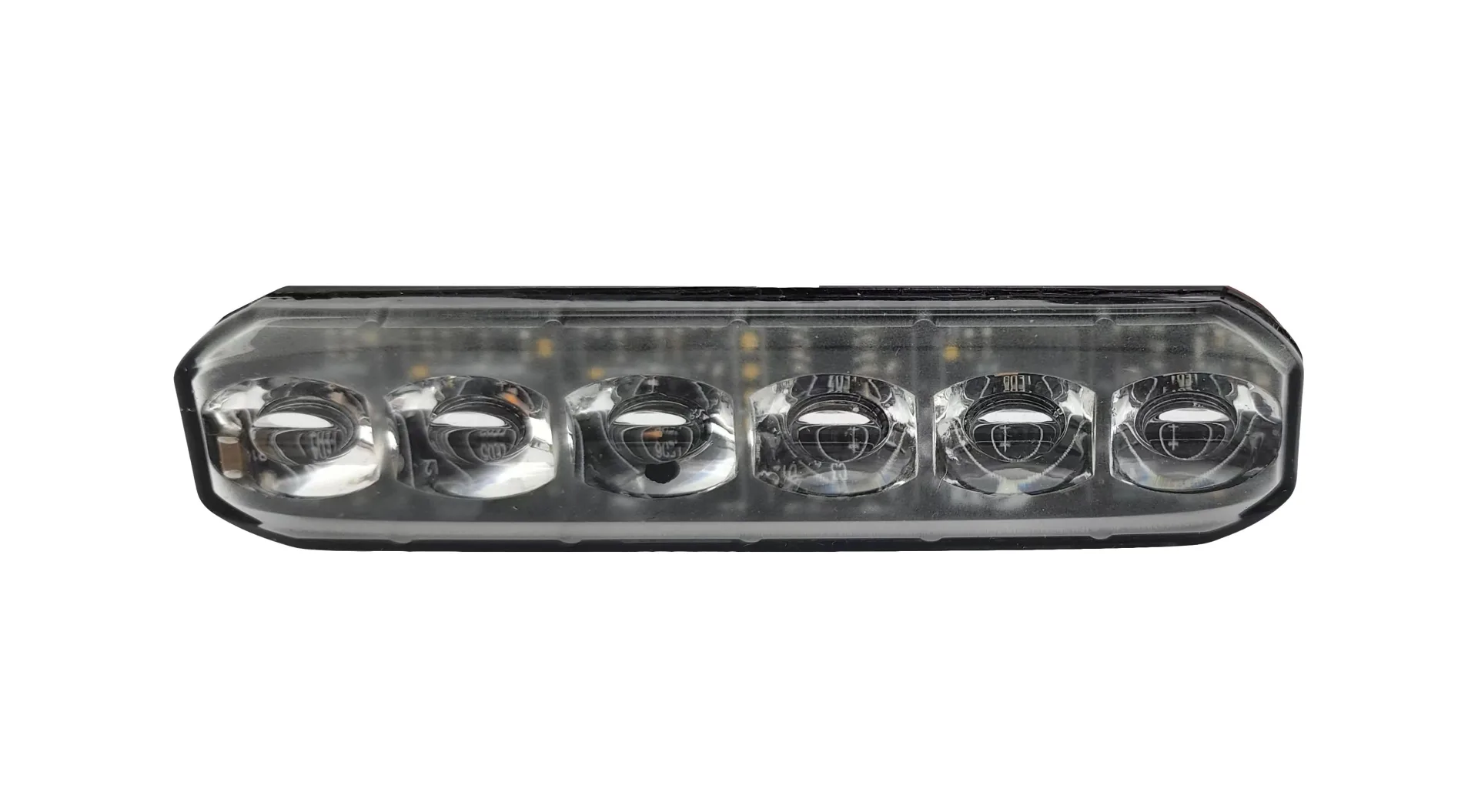 911 Signal LED-Blitzleuchte LOKI, gelb, ECE- R65, Silikon 112 x 26 x 11 mm, 6 x 3 W, IP69K, biegbar bis Radius 30°