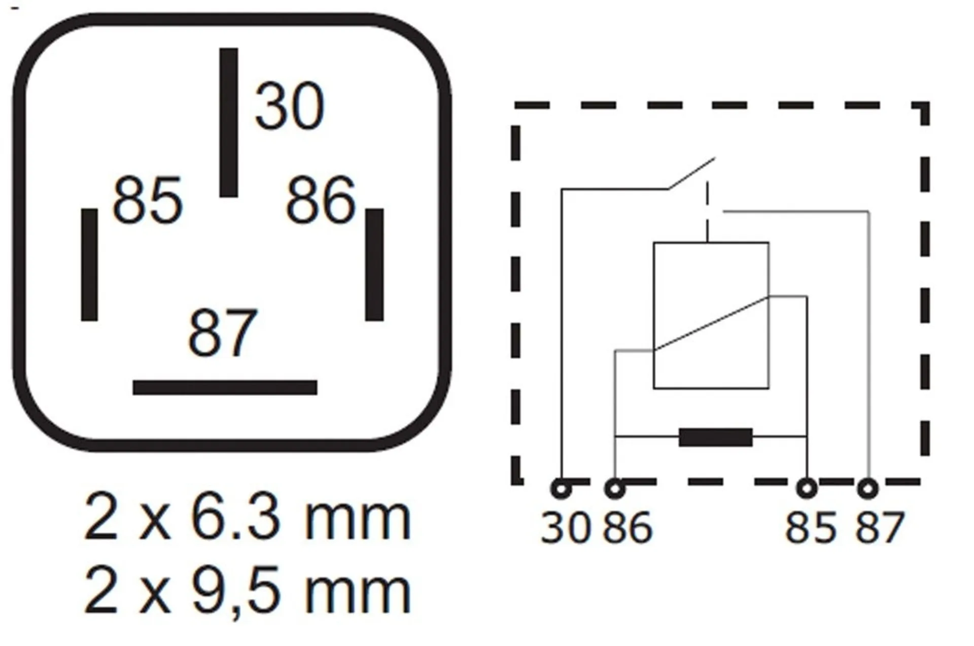 Mini-Powerrelais mit Widerstand 12V 100A 0 - 1, ohne Halter