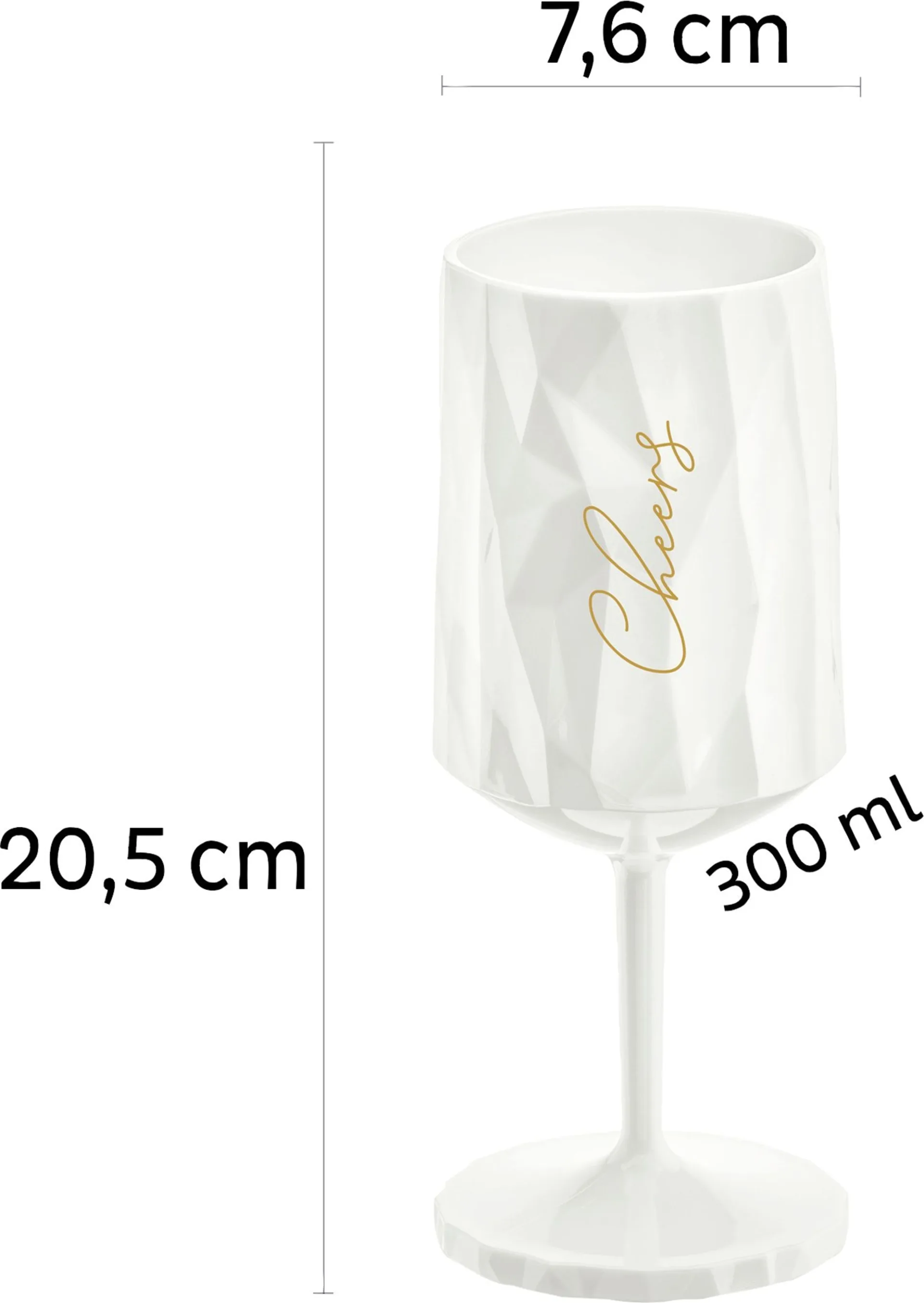 silwy® Magnet-Kunststoffglas WEIN CHEERS WHITE (0,3l)