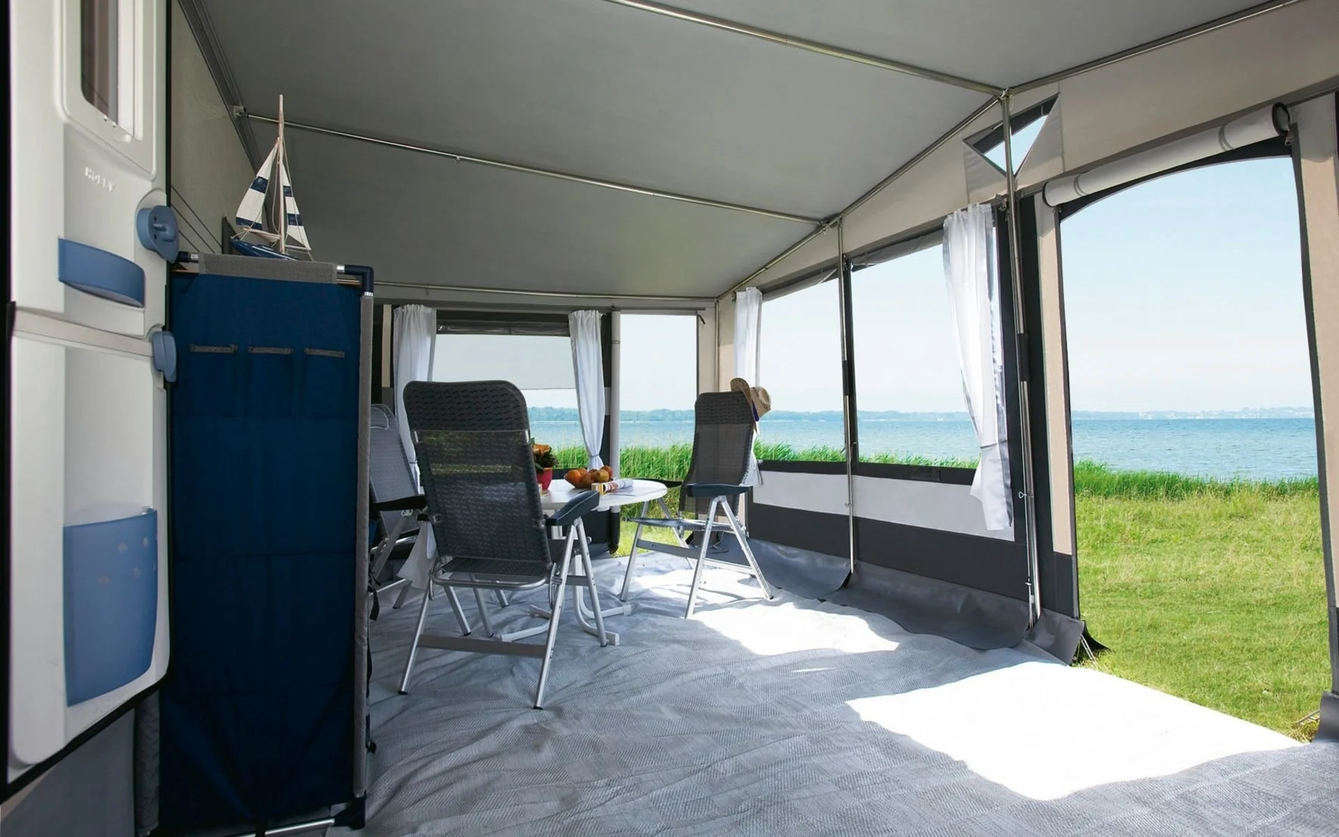 Dwt Tango 300 Saison- und Ganzjahresvorzelt weiß / grau 971 - 1000 cm; 300 cm