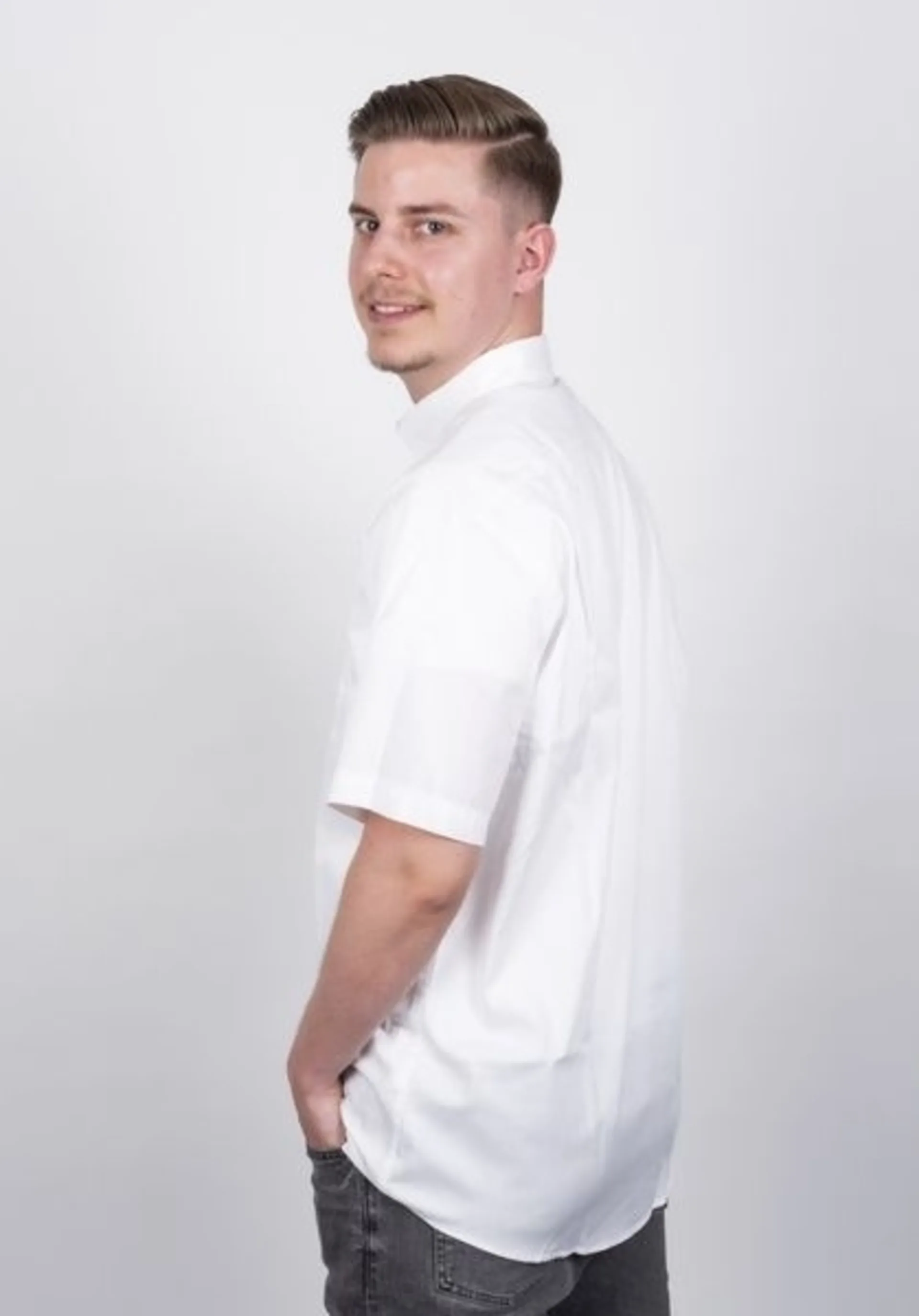 Chemise homme Adria à manches courtes blanche, taille 39/40 M