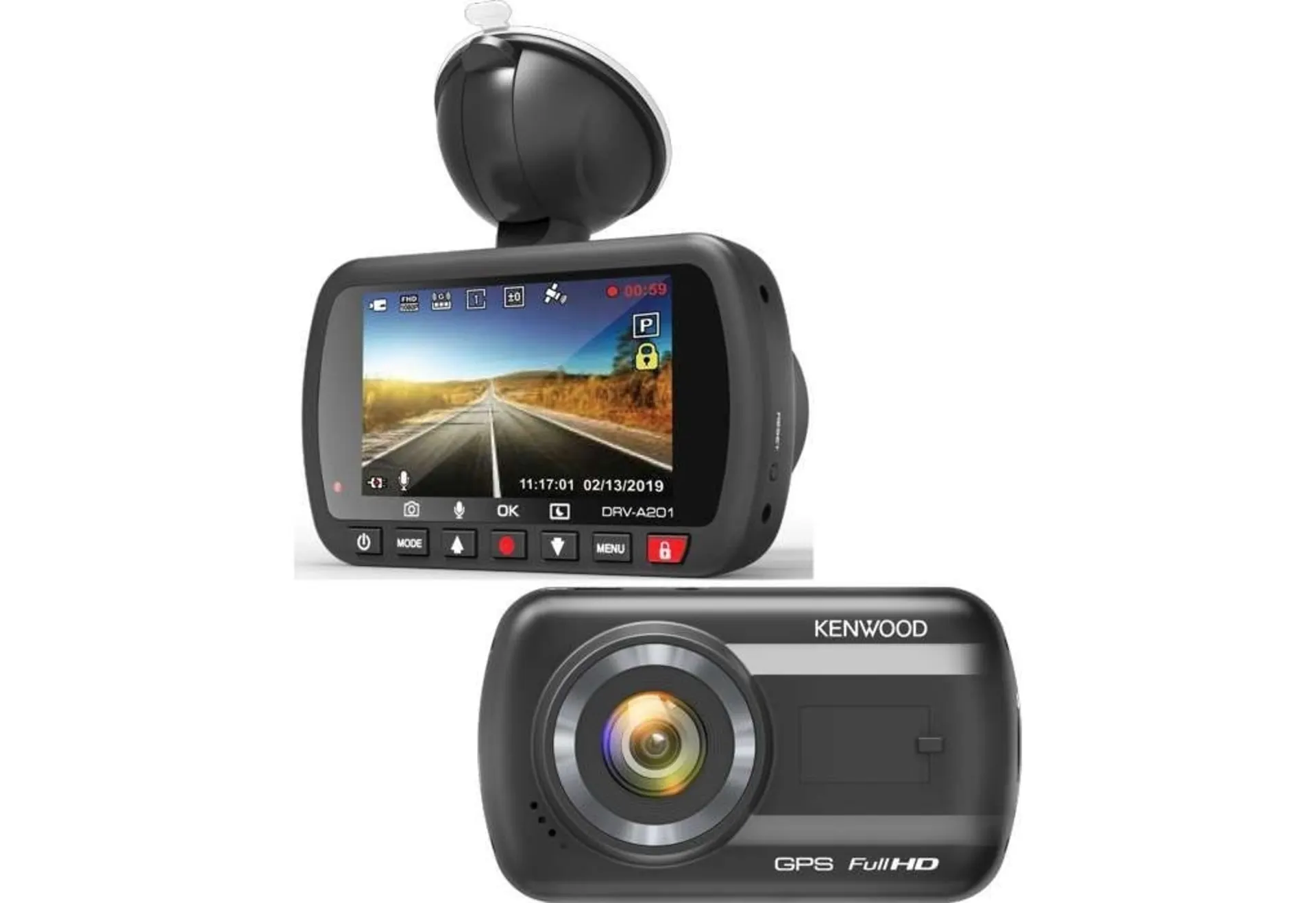 Kenwood DRV-A201 caméra de recul Full HD avec capteur G et GPS noir