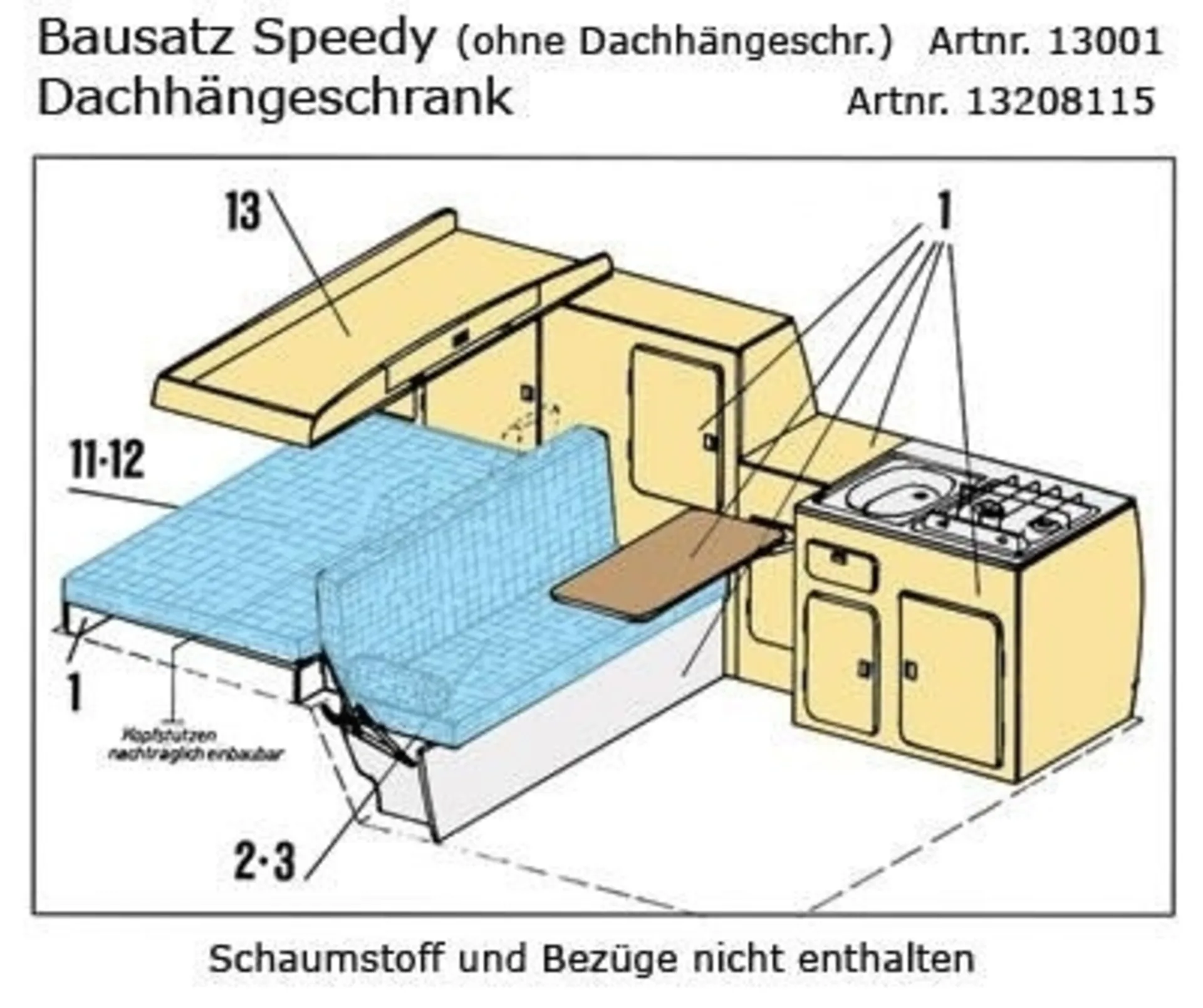 Kit de meubles VW T3 Speedy à monter soi-même